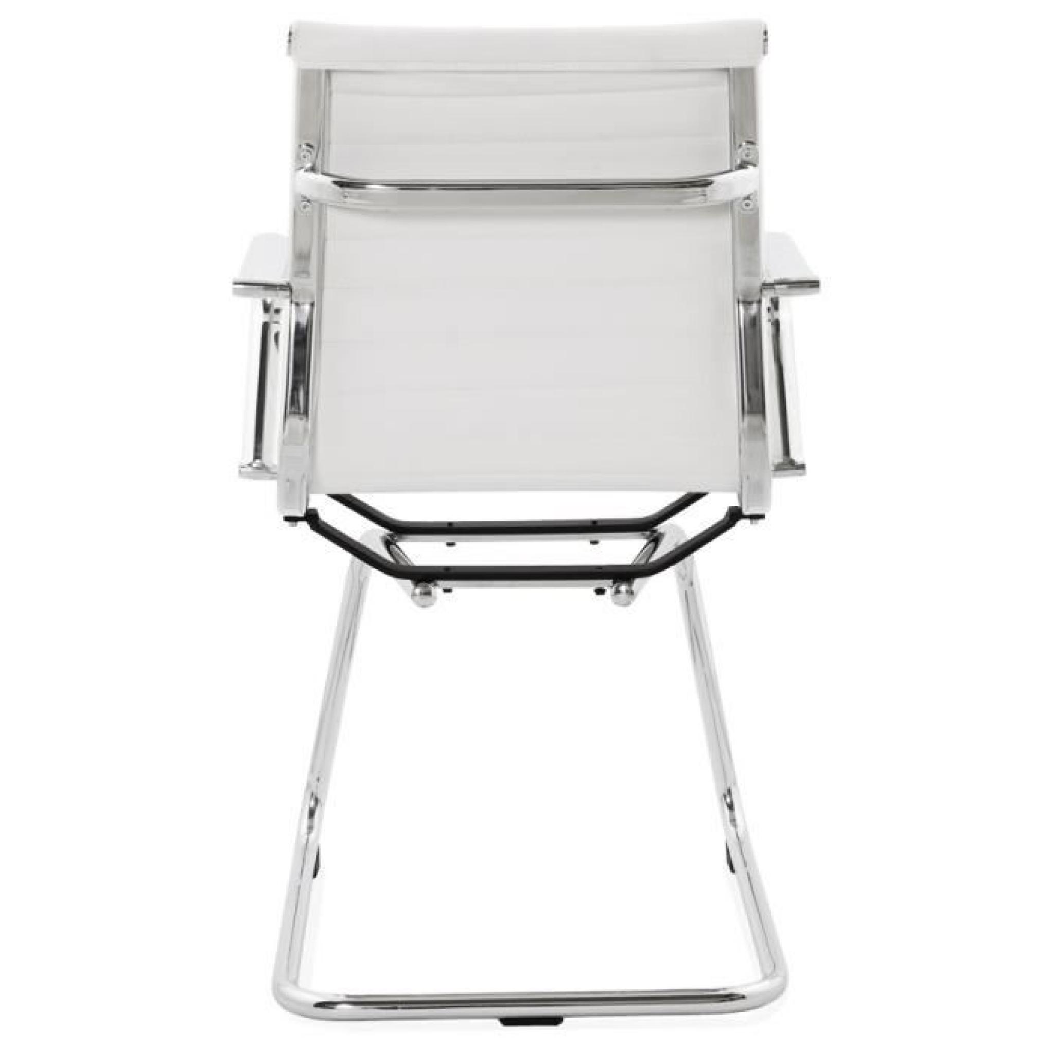 Chaise de bureau design 'GIGA' en PU blanc pas cher