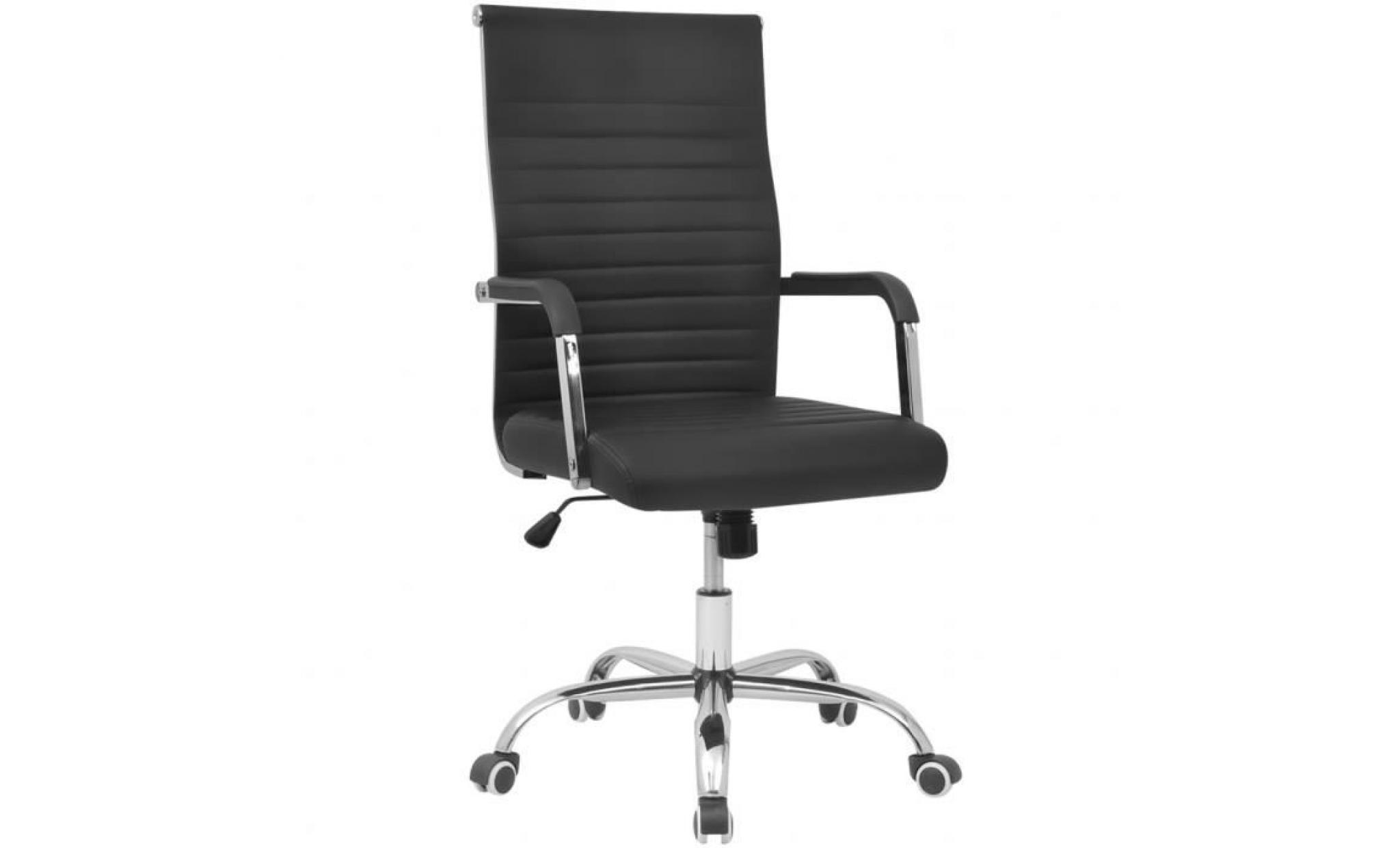 chaise de bureau en cuir artificiel 55x63 cm noir