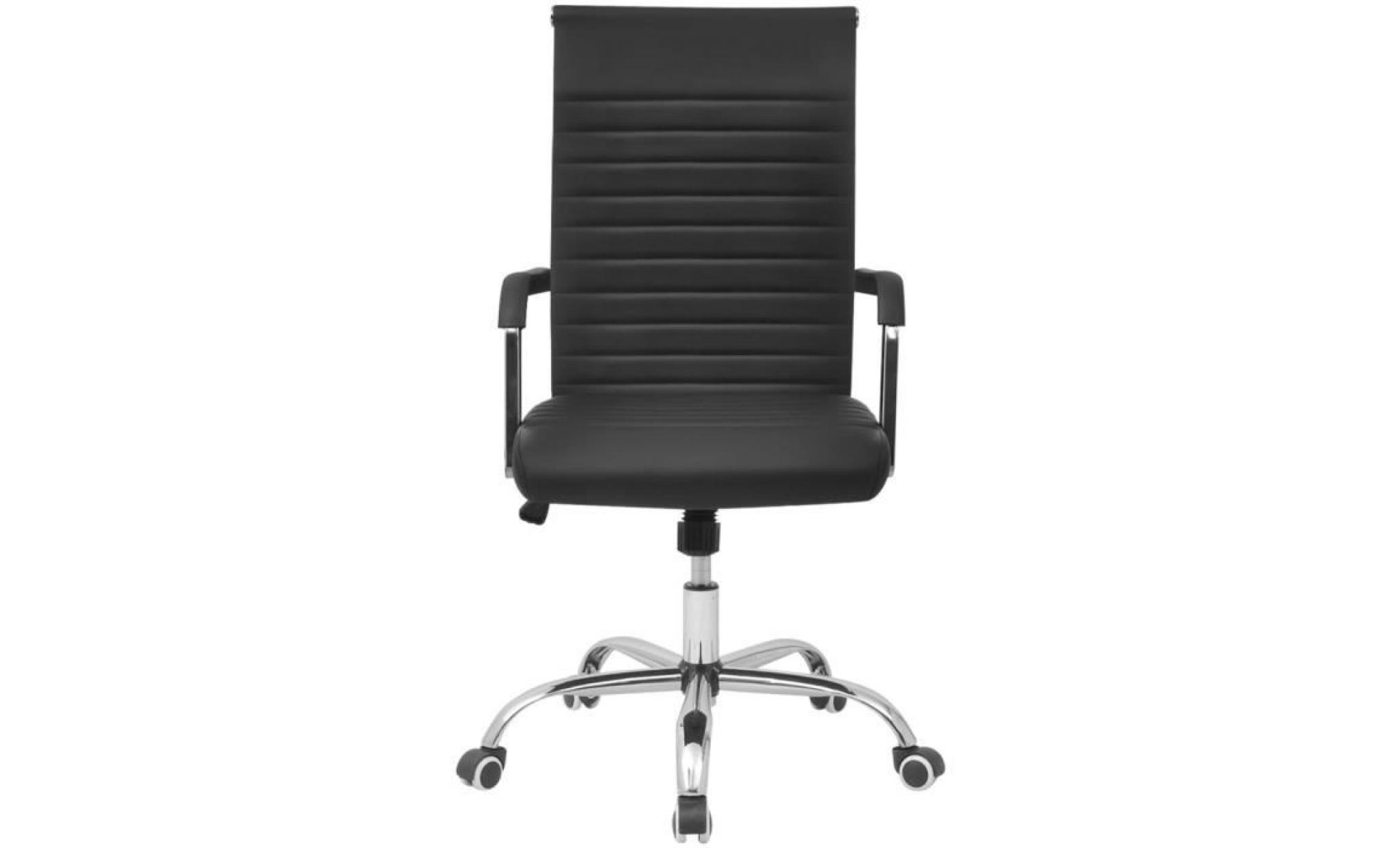 chaise de bureau en cuir artificiel 55x63 cm noir pas cher