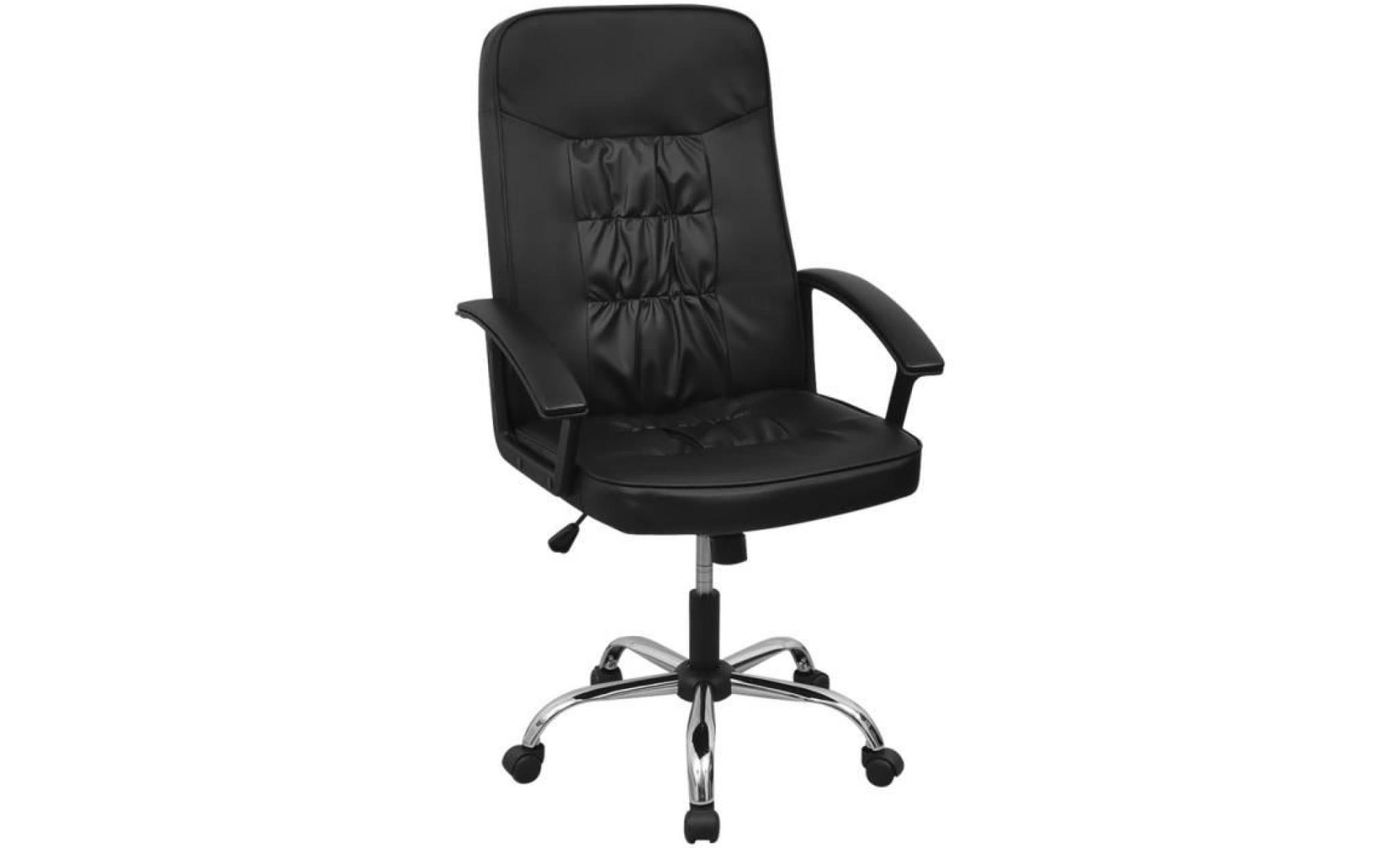 chaise de bureau en cuir artificiel 67x70 cm noir