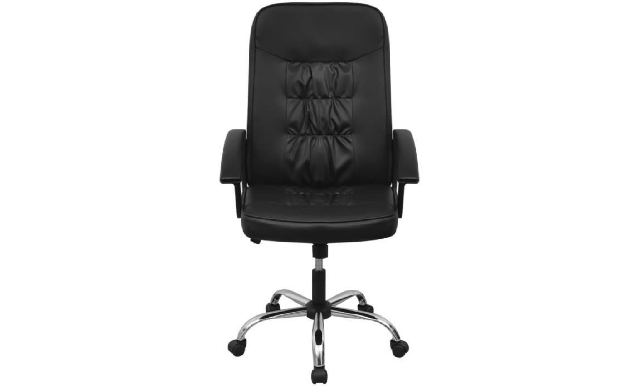 chaise de bureau en cuir artificiel 67x70 cm noir pas cher