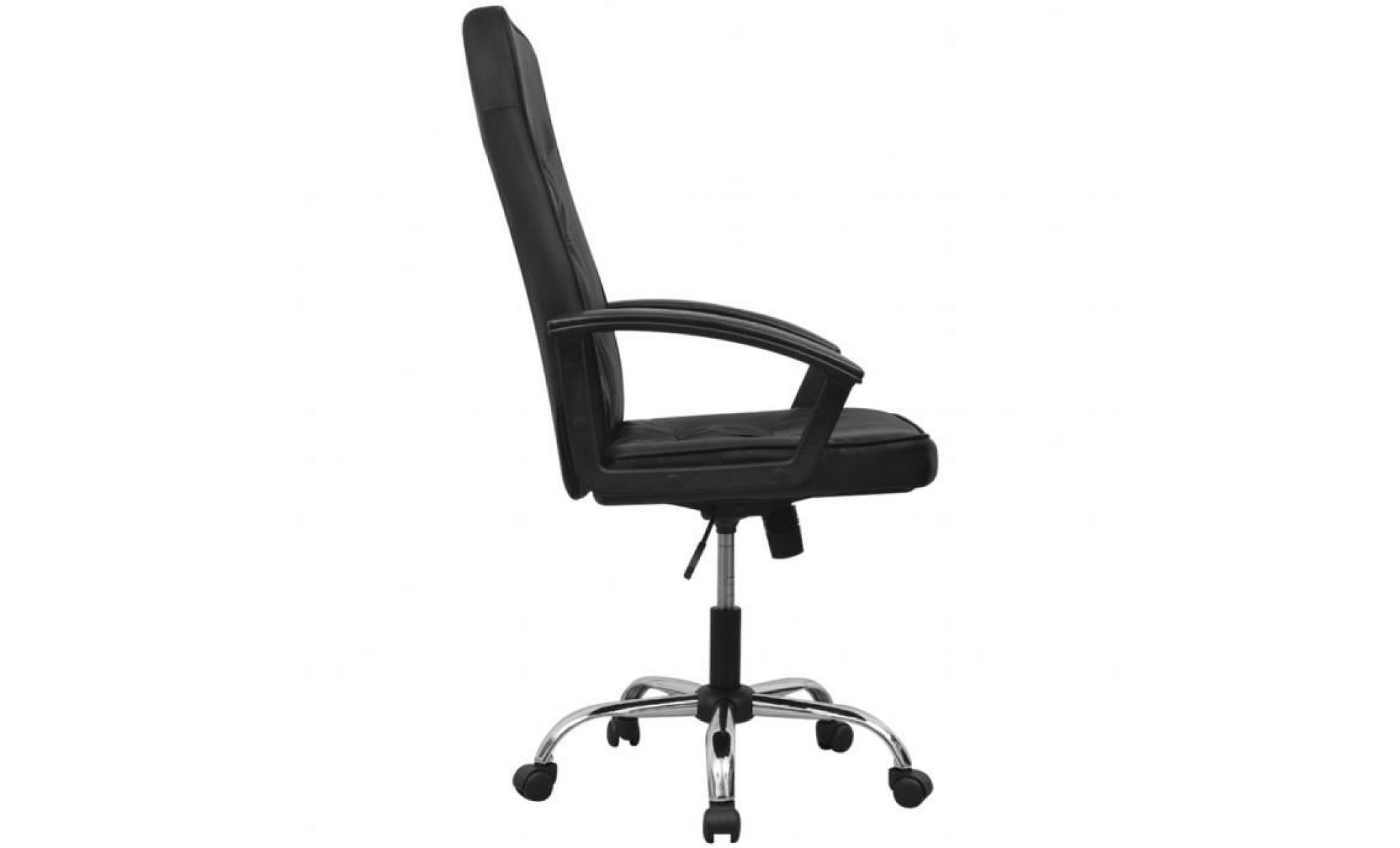 chaise de bureau en cuir artificiel 67x70 cm noir fauteuil de bureau fauteuil gamer chaise scandinave contemporain pas cher