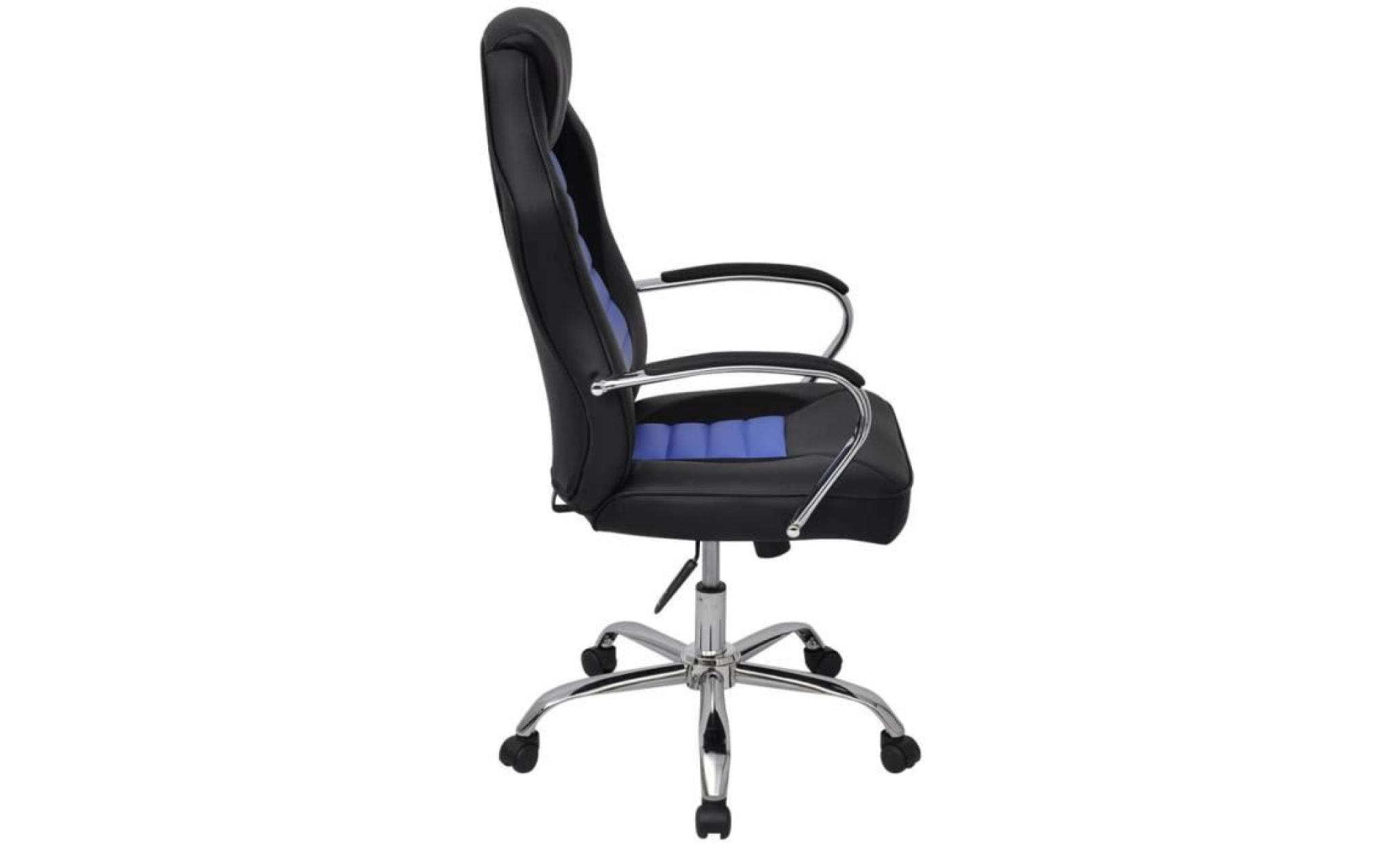chaise de bureau en cuir artificiel bleu vif pas cher