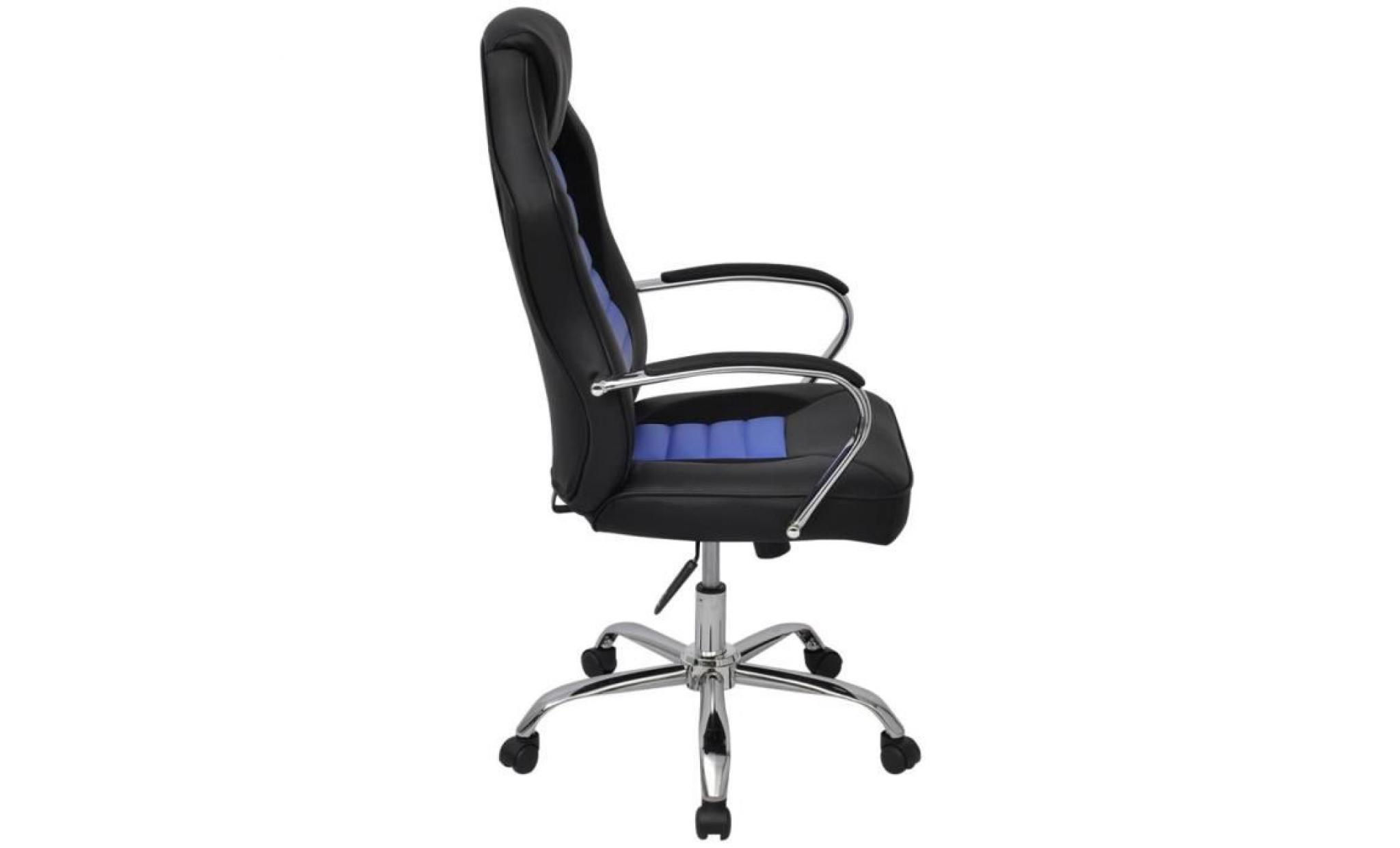 chaise de bureau en cuir artificiel bleu vif fauteuil de bureau fauteuil gamer chaise scandinave contemporain pas cher