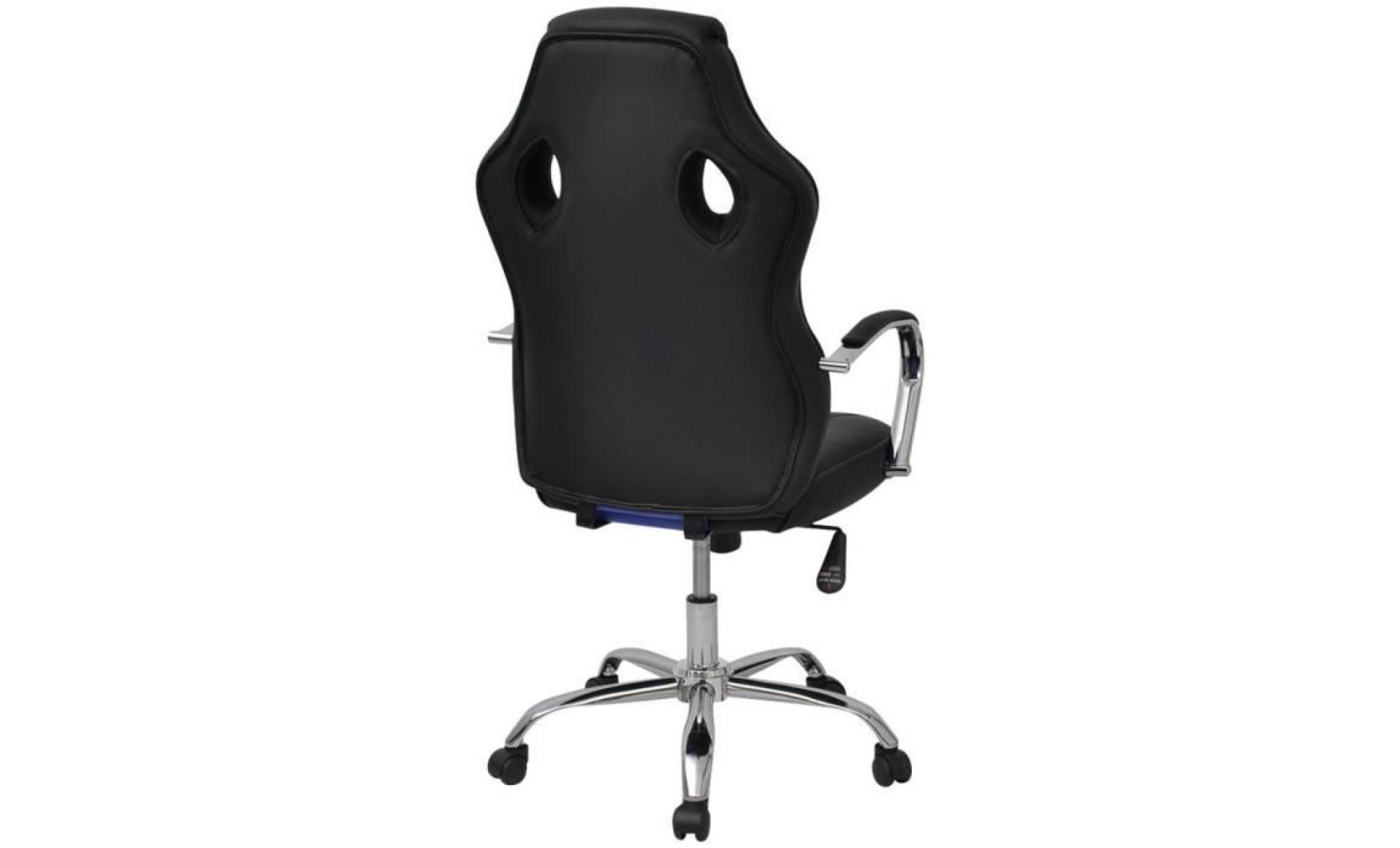 chaise de bureau en cuir artificiel bleu vif fauteuil de bureau fauteuil gamer chaise scandinave contemporain pas cher