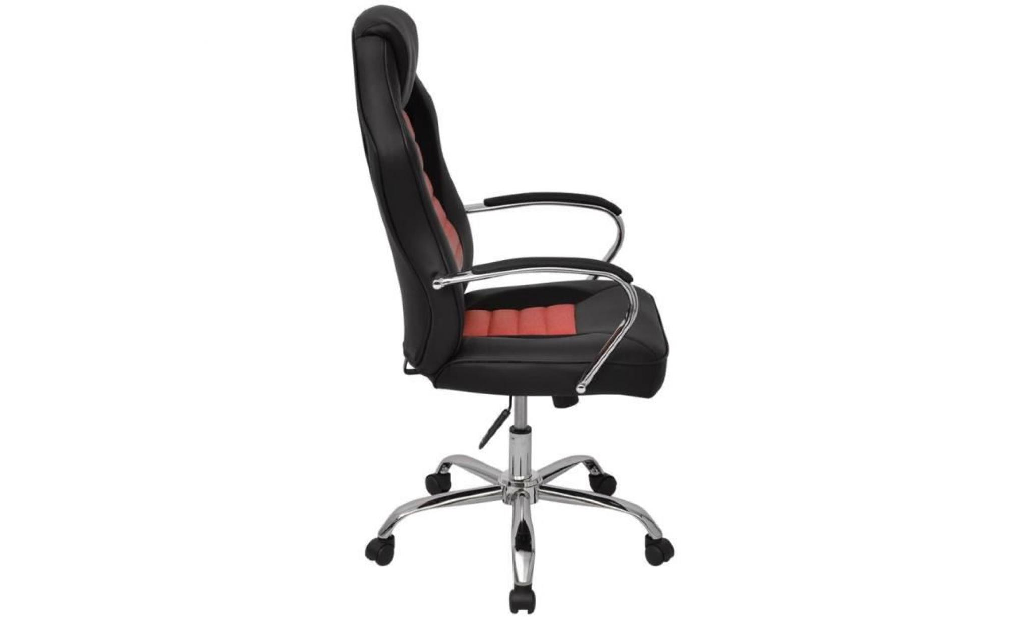 chaise de bureau en cuir artificiel rouge vif pas cher