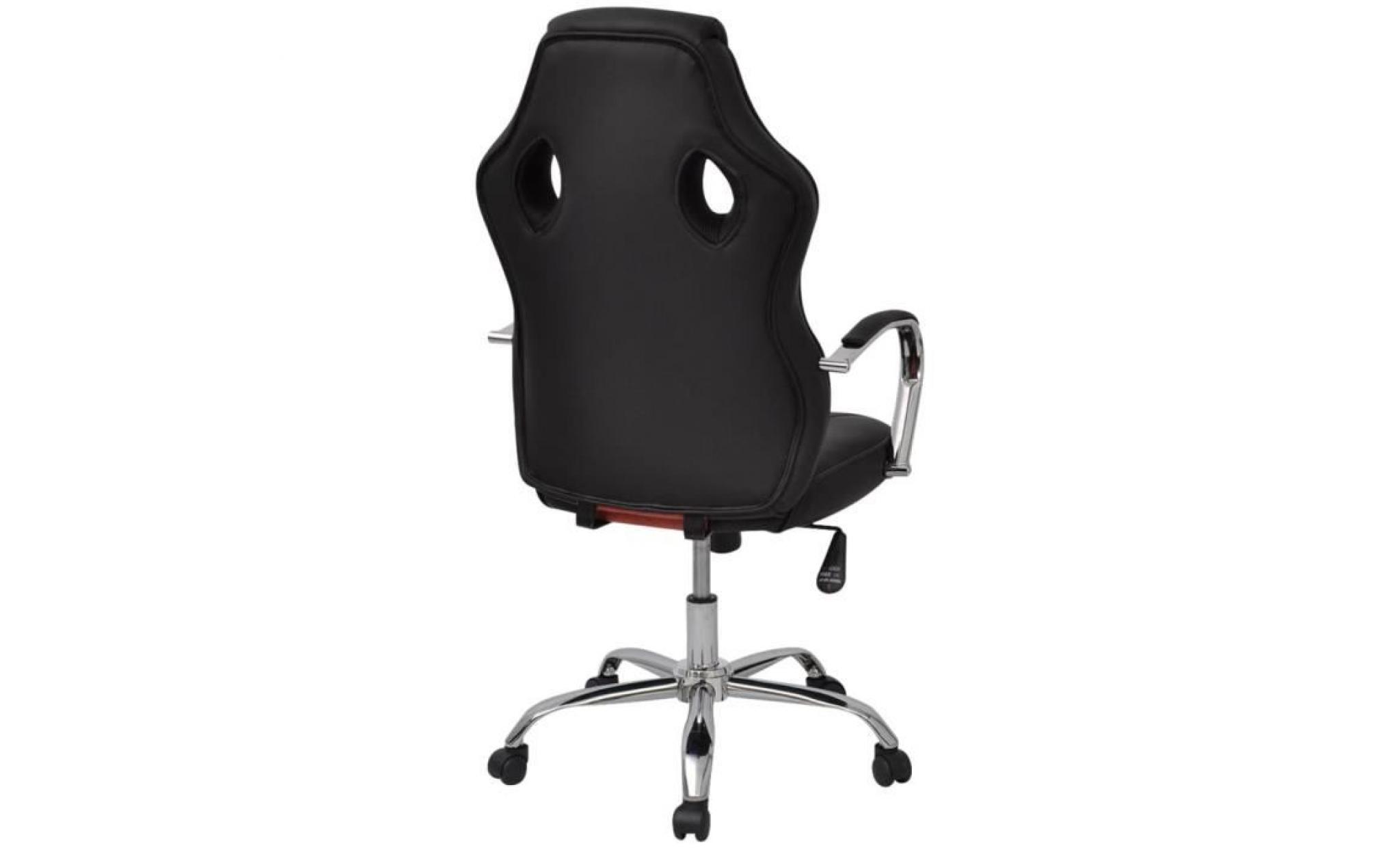 chaise de bureau en cuir artificiel rouge vif fauteuil de bureau fauteuil gamer chaise scandinave contemporain pas cher