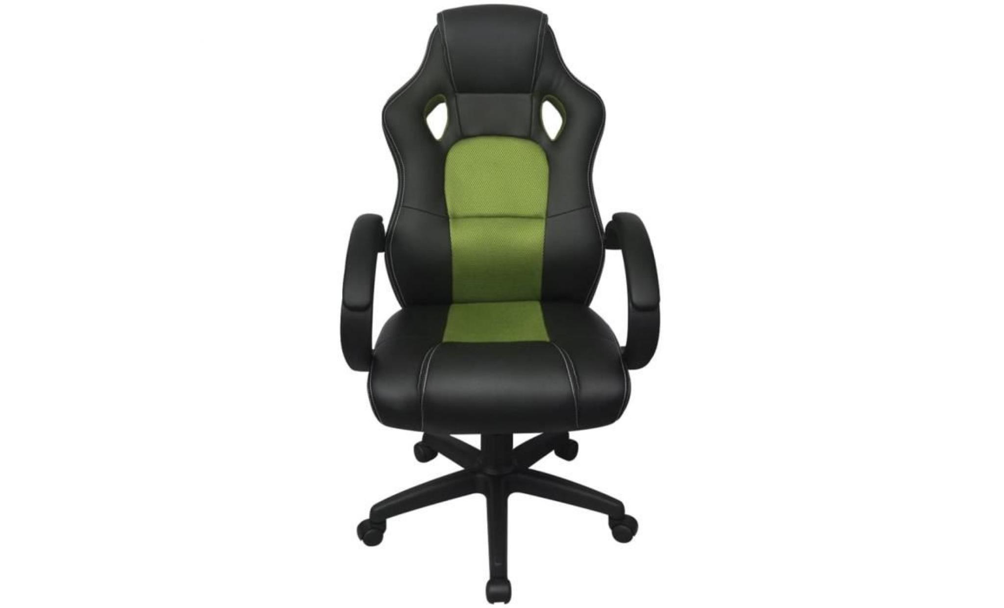 chaise de bureau en cuir artificiel vert fauteuil de bureau fauteuil gamer chaise scandinave contemporain pas cher
