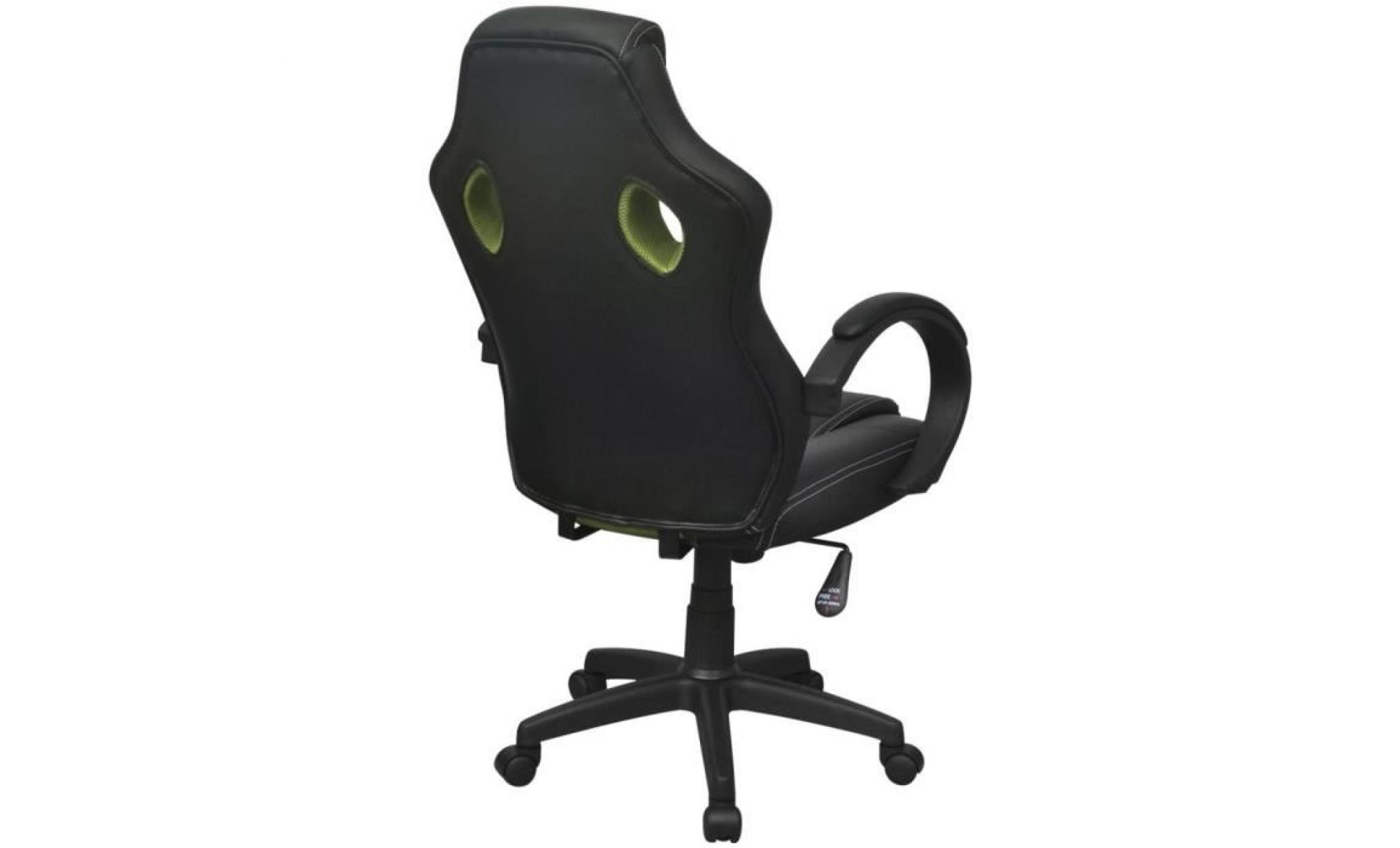 chaise de bureau en cuir artificiel vert fauteuil de bureau fauteuil gamer chaise scandinave contemporain pas cher