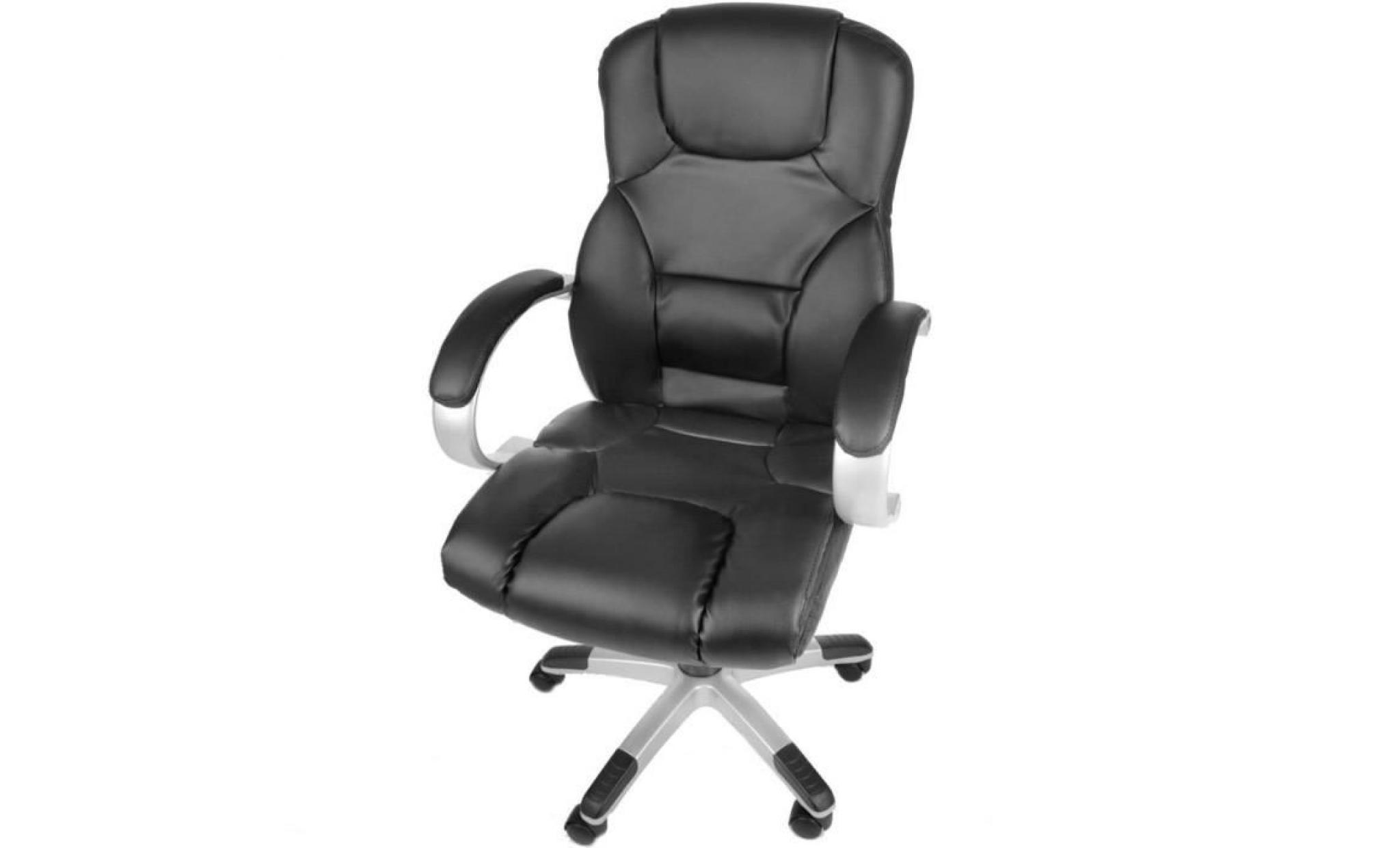 chaise de bureau en noir fauteuil ergonomique cuir synthétique