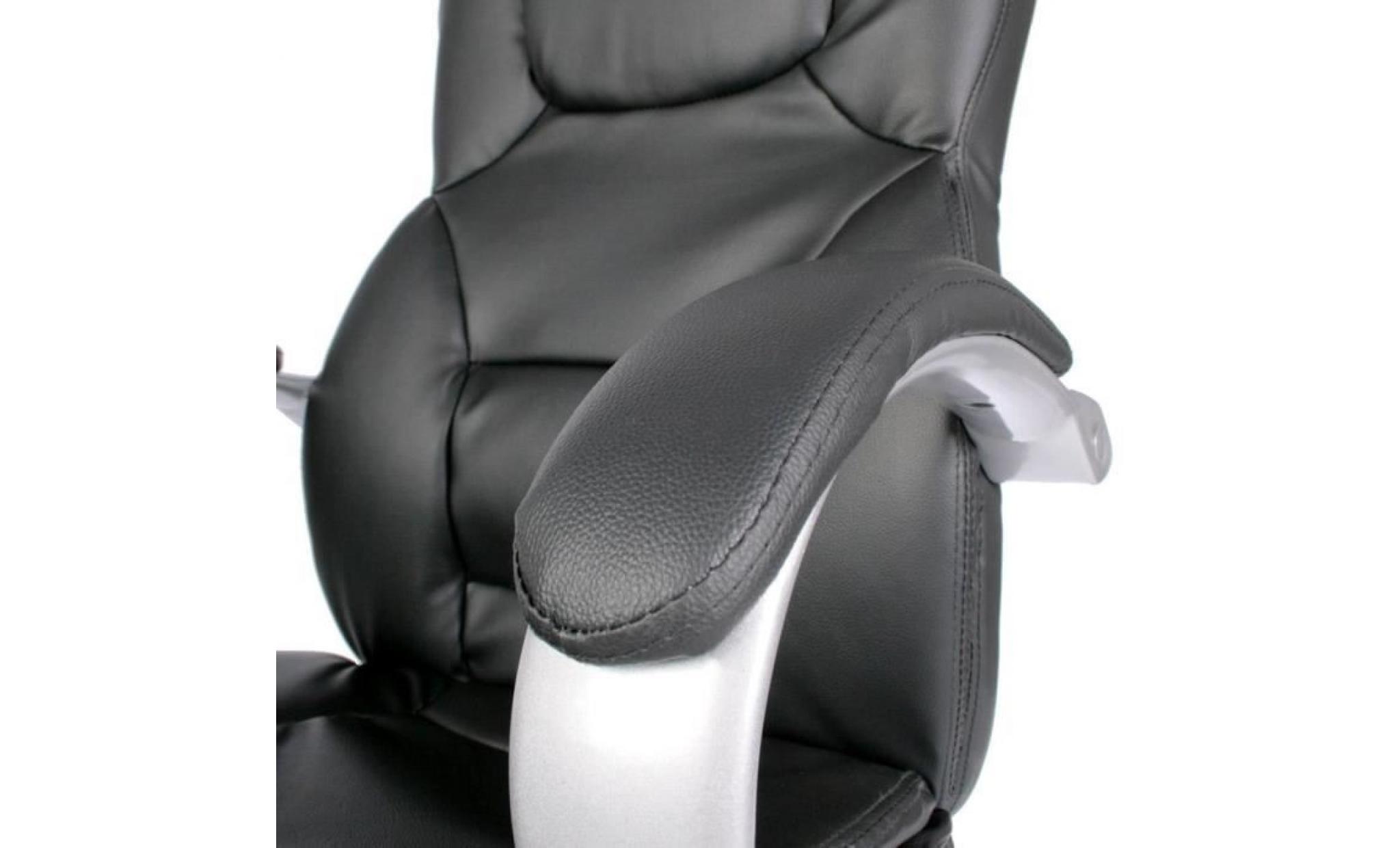 chaise de bureau en noir fauteuil ergonomique cuir synthétique pas cher
