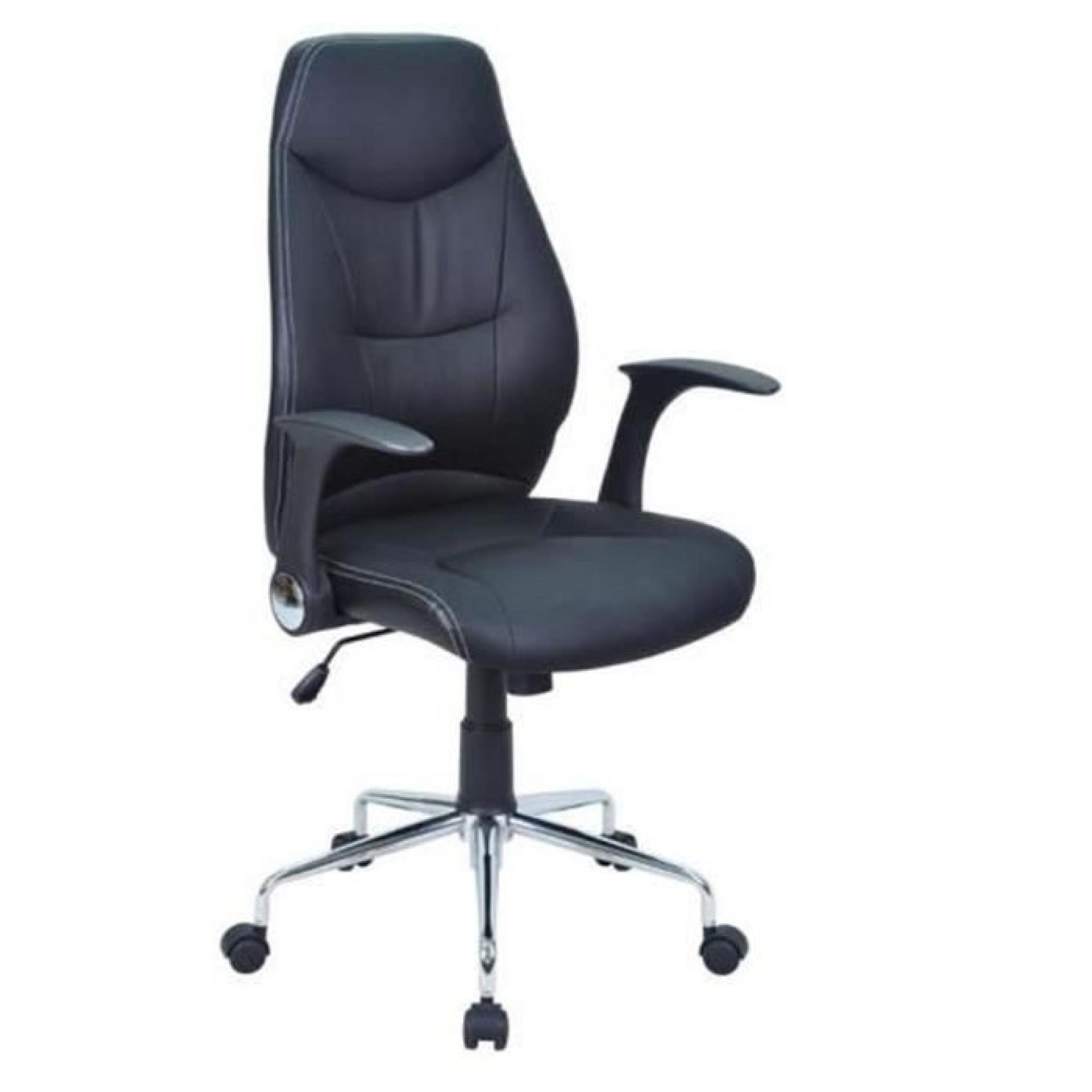 Chaise de bureau en PU Noir, l64 x P66 x H 108.50 cm