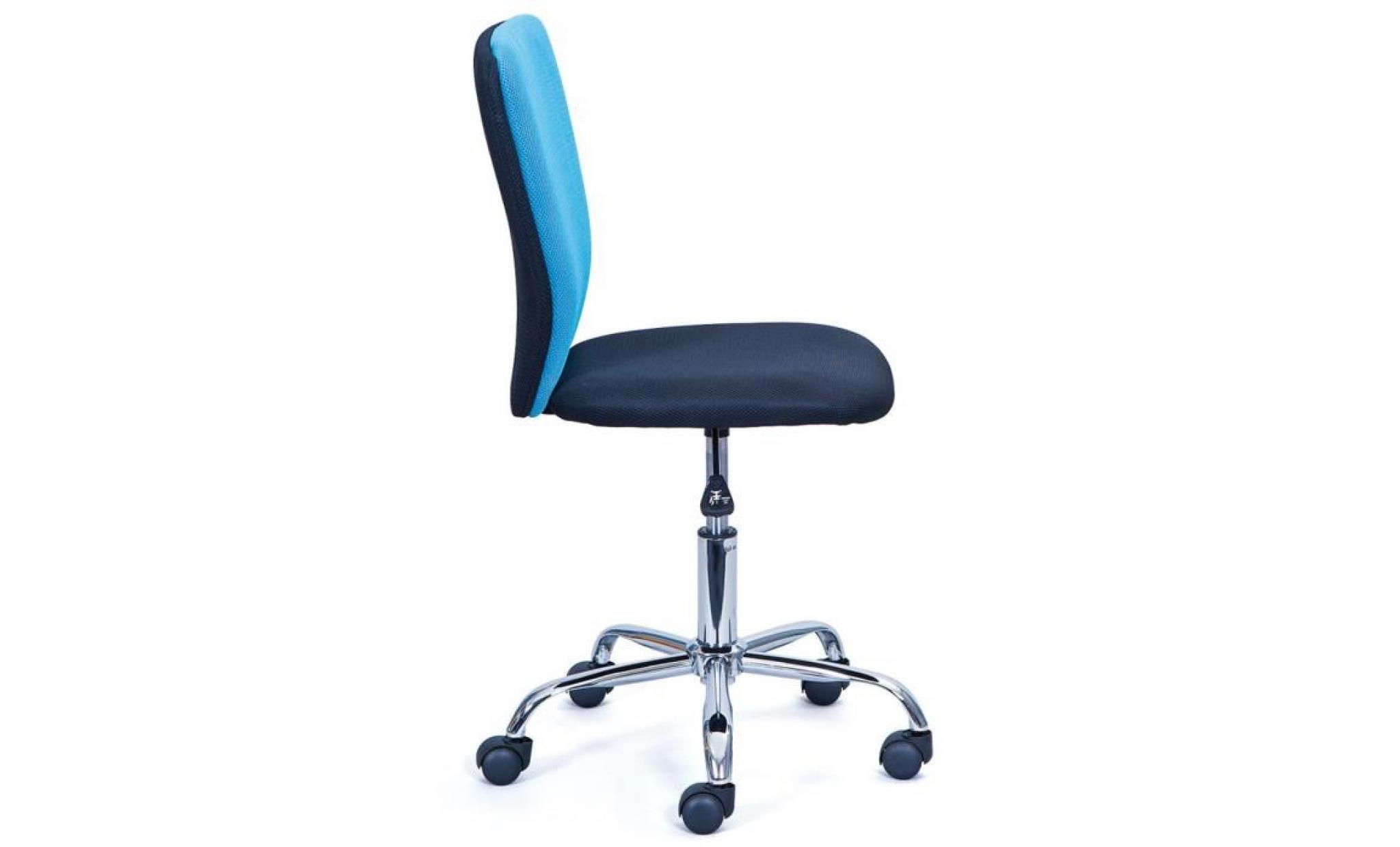 chaise de bureau enfant coloris noir bleu, 41 x 51 x 86 98 cm pas cher