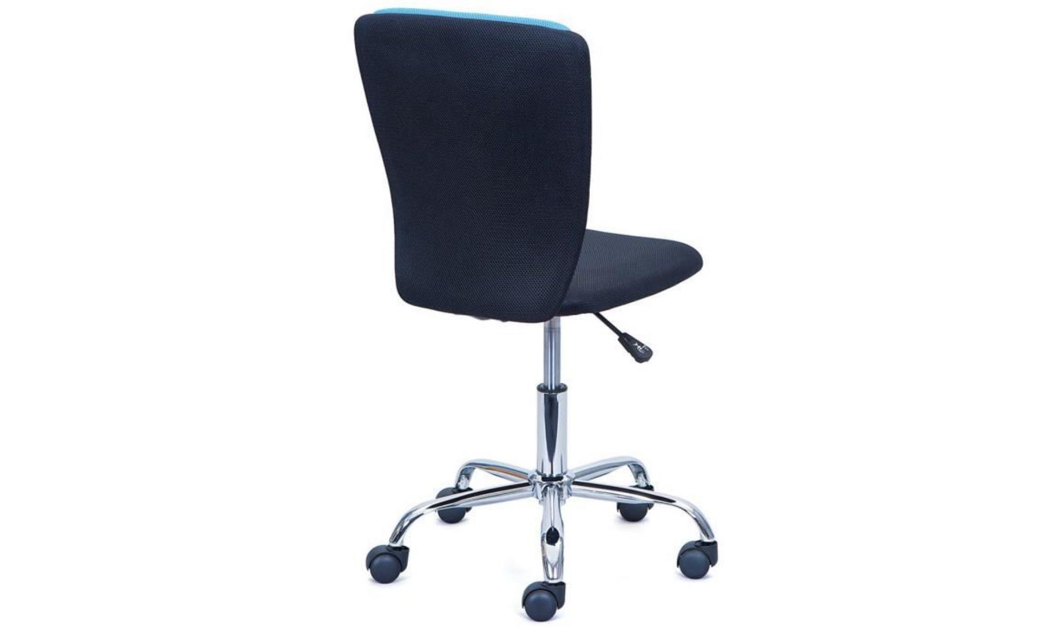 chaise de bureau enfant coloris noir bleu, 41 x 51 x 86 98 cm pas cher
