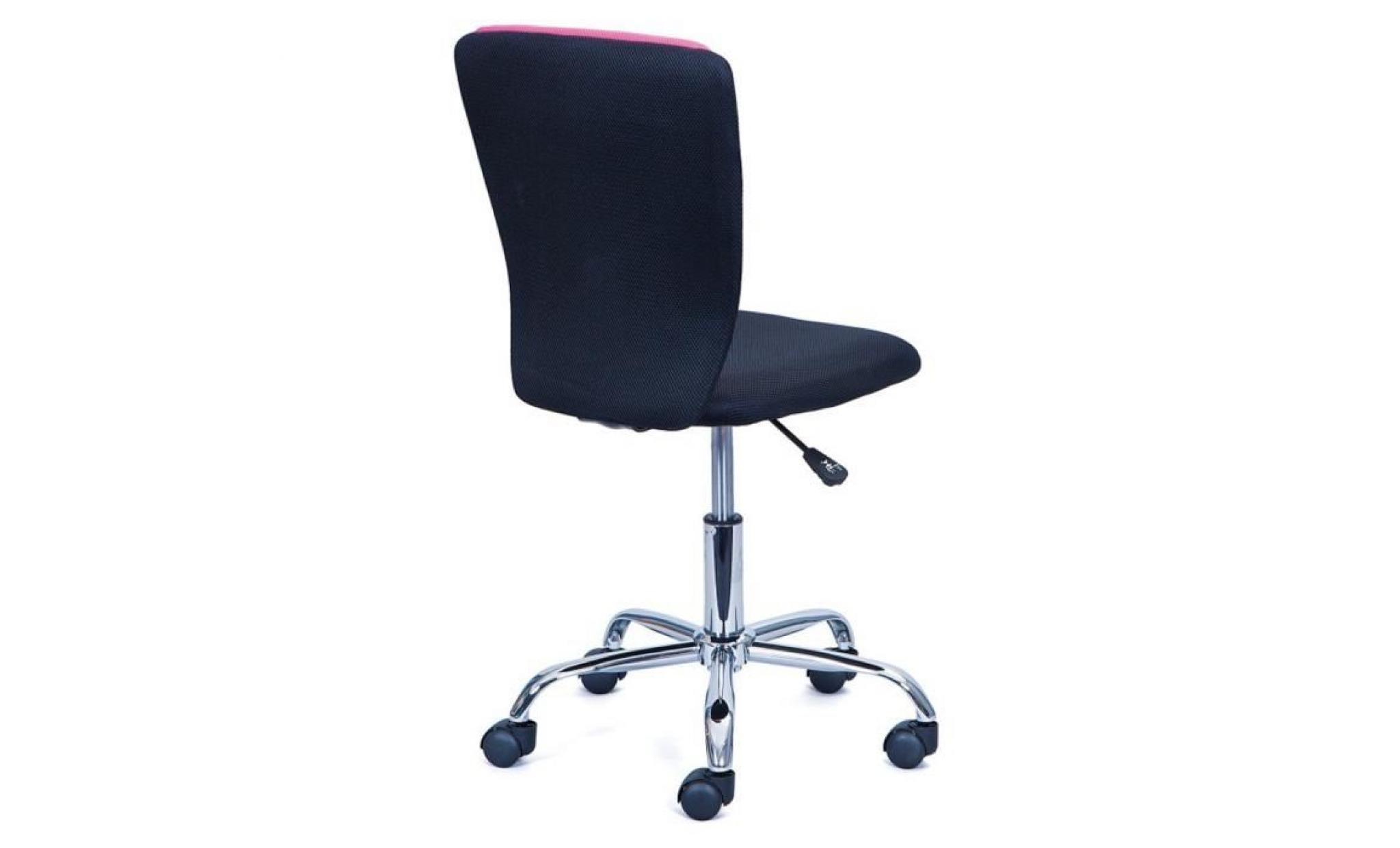 chaise de bureau enfant coloris noir rose, 41 x 51 x 86 98 cm pas cher