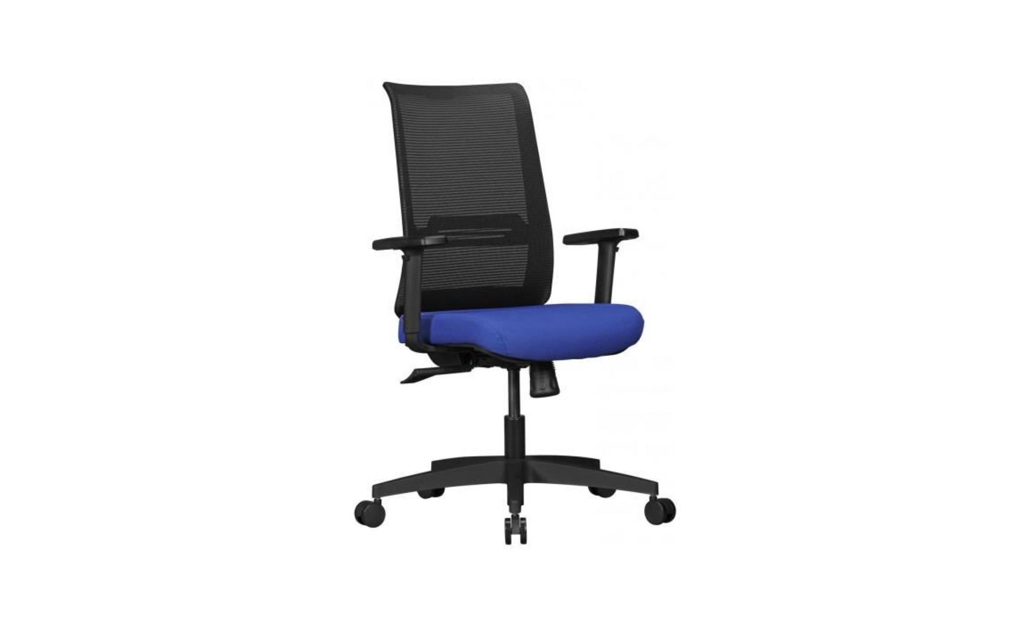 chaise de bureau ergonomique avec couvercle en tissu bleu avec dossier résille avec accoudoirs réglables et un mécanisme de pas cher