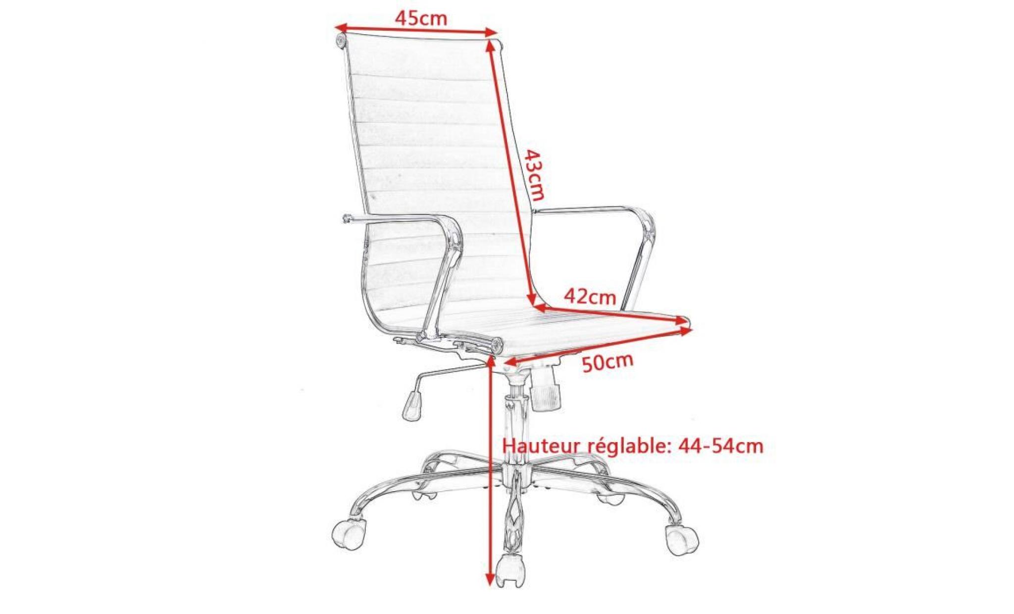fauteuil de bureau président chaise de bureau directeur professionnelle en pu cuir avec haut dossier hauteur réglable pas cher