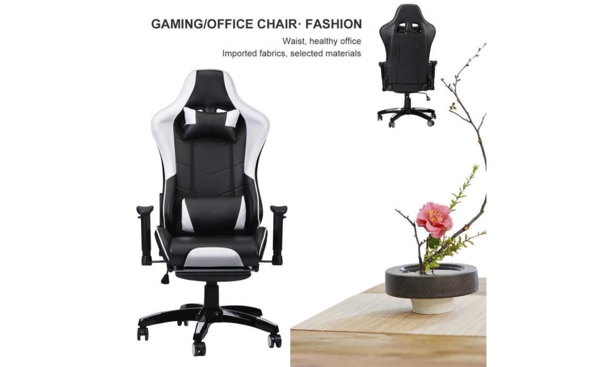 chaise de bureau   fauteuil de bureau anti fatigue avec repose pied banc et noir 135 degree pas cher