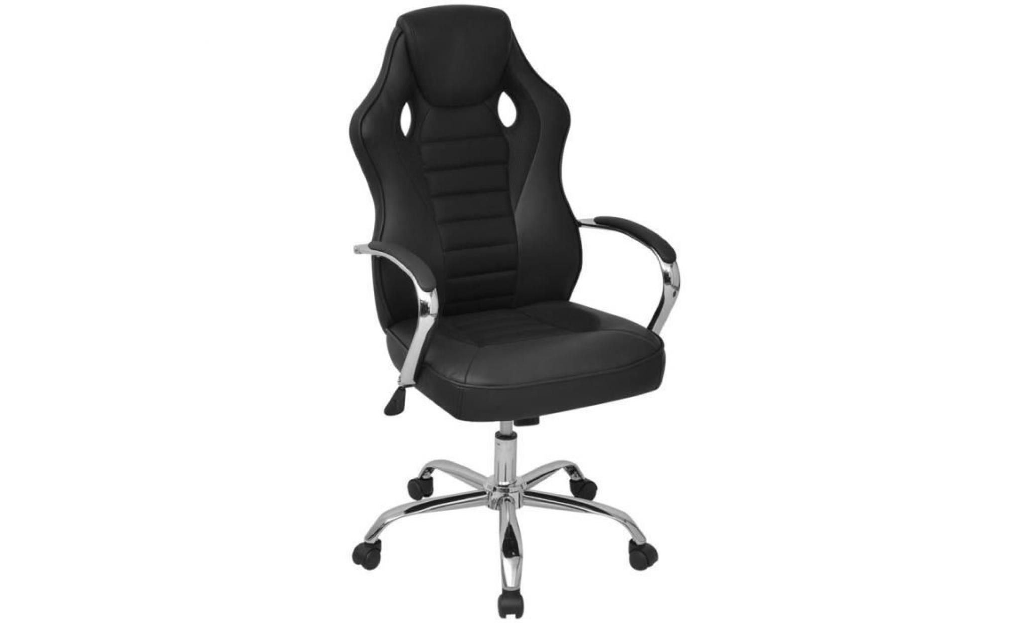 chaise de bureau fauteuil de bureau en cuir artificiel  57 x 64 x (108 116) cm (l x p x h)noir