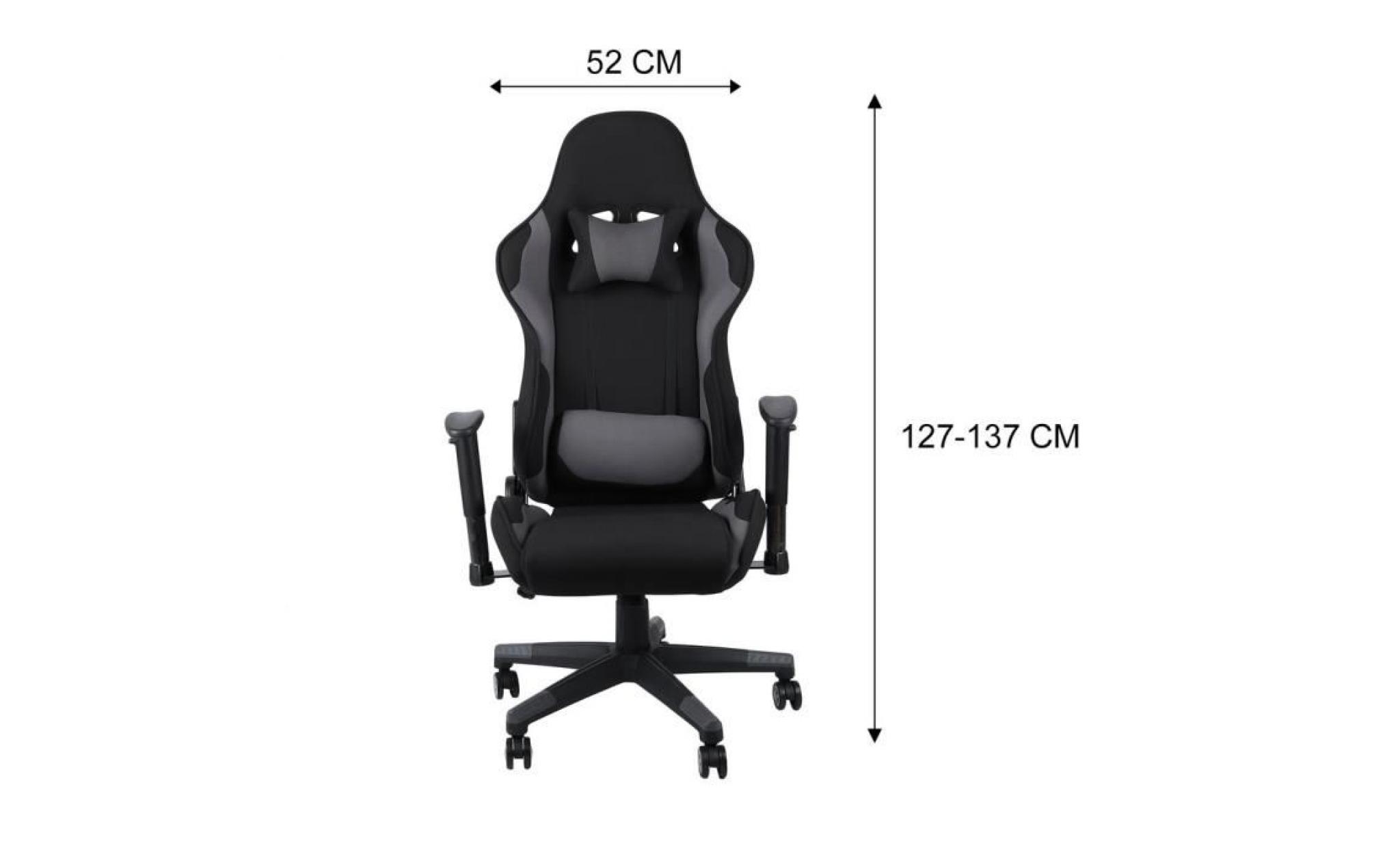 chaise de bureau fauteuil de bureau gamer design baquet   style contemporain   blanc pas cher