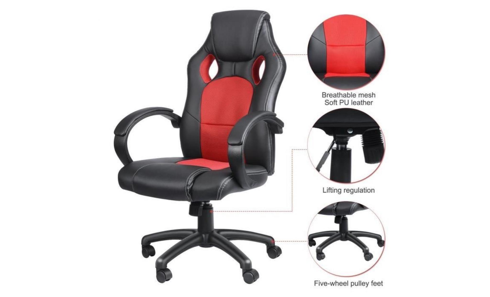 chaise de bureau fauteuil de bureau siège pu hauteur réglable