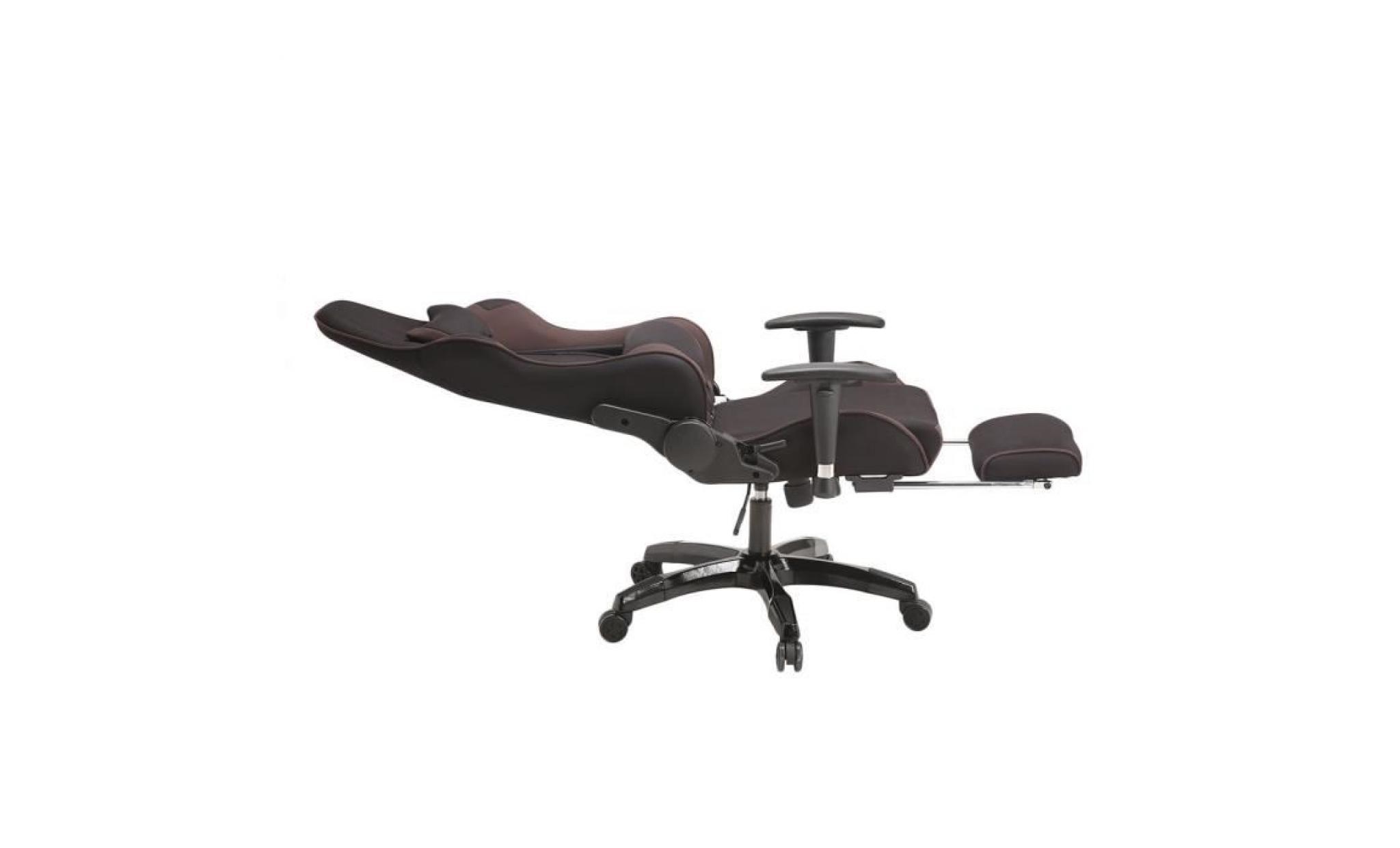 chaise de bureau   fauteuil de course avec inclinaison de jeu de rotation d'accoudoir   marron pas cher