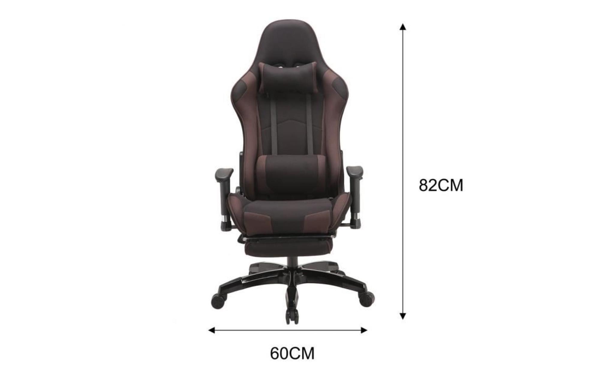 chaise de bureau   fauteuil de course avec inclinaison de jeu de rotation d'accoudoir   marron pas cher