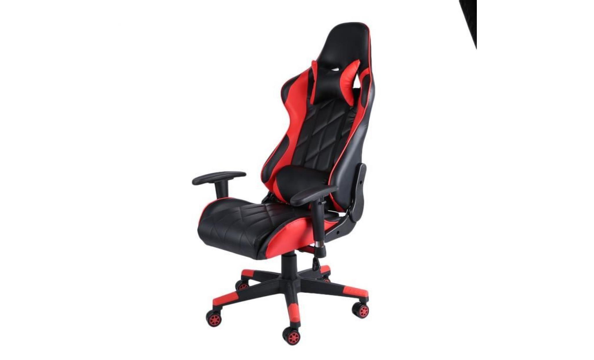 chaise de bureau gaming design baquet   style contemporain   rouge