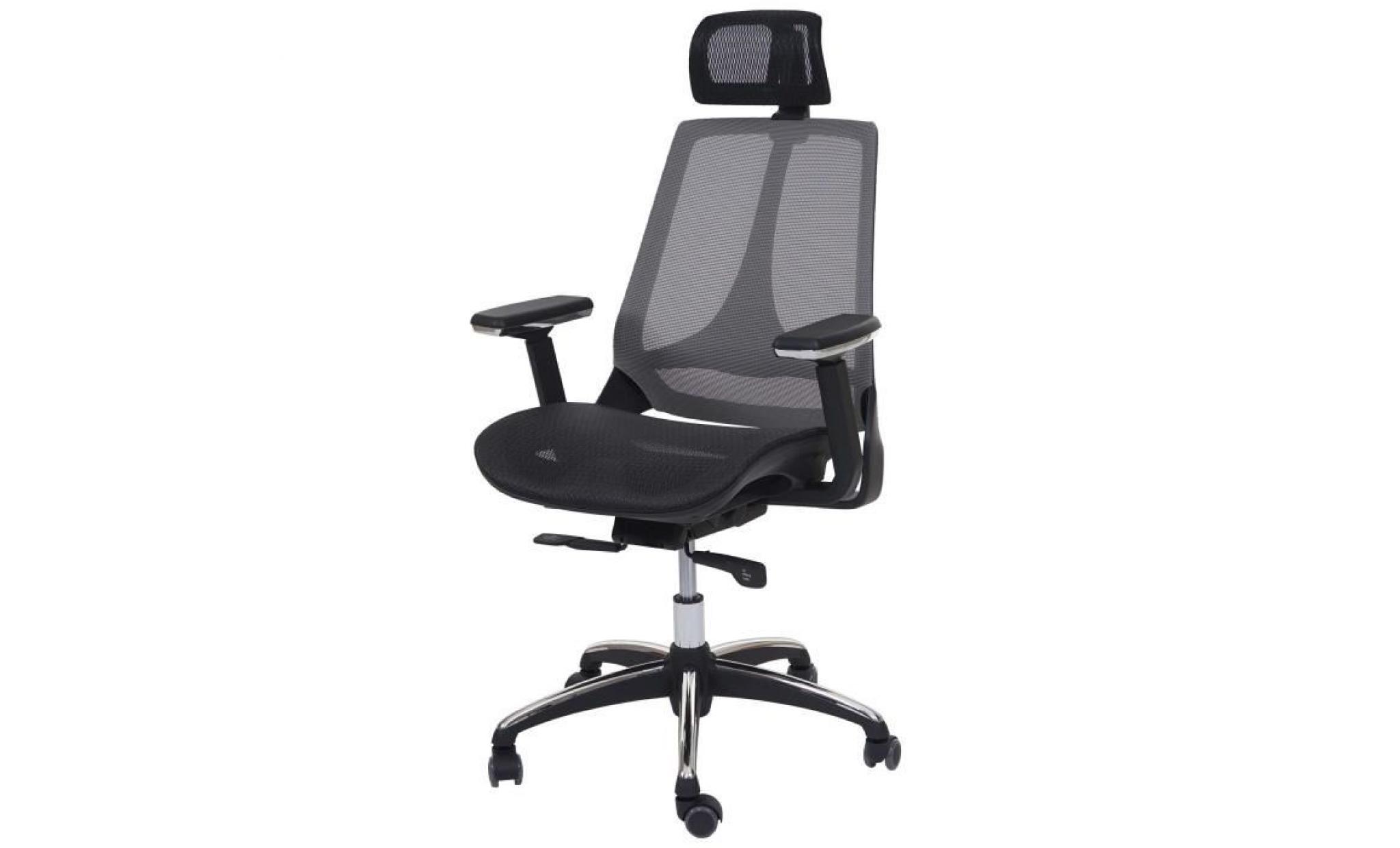 chaise de bureau hwc a59 chaise pivotante, fonction glisse, tissu iso9001 noir/gris
