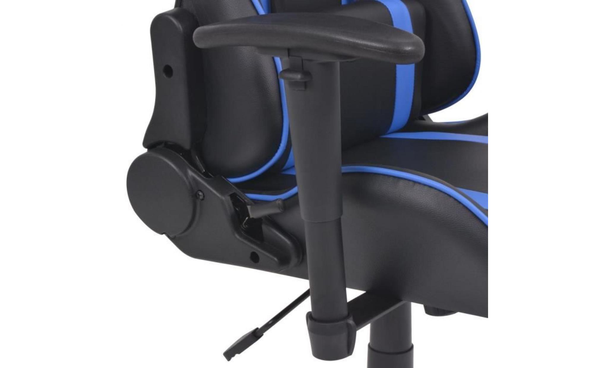 chaise de bureau inclinable avec repose pied bleu pas cher