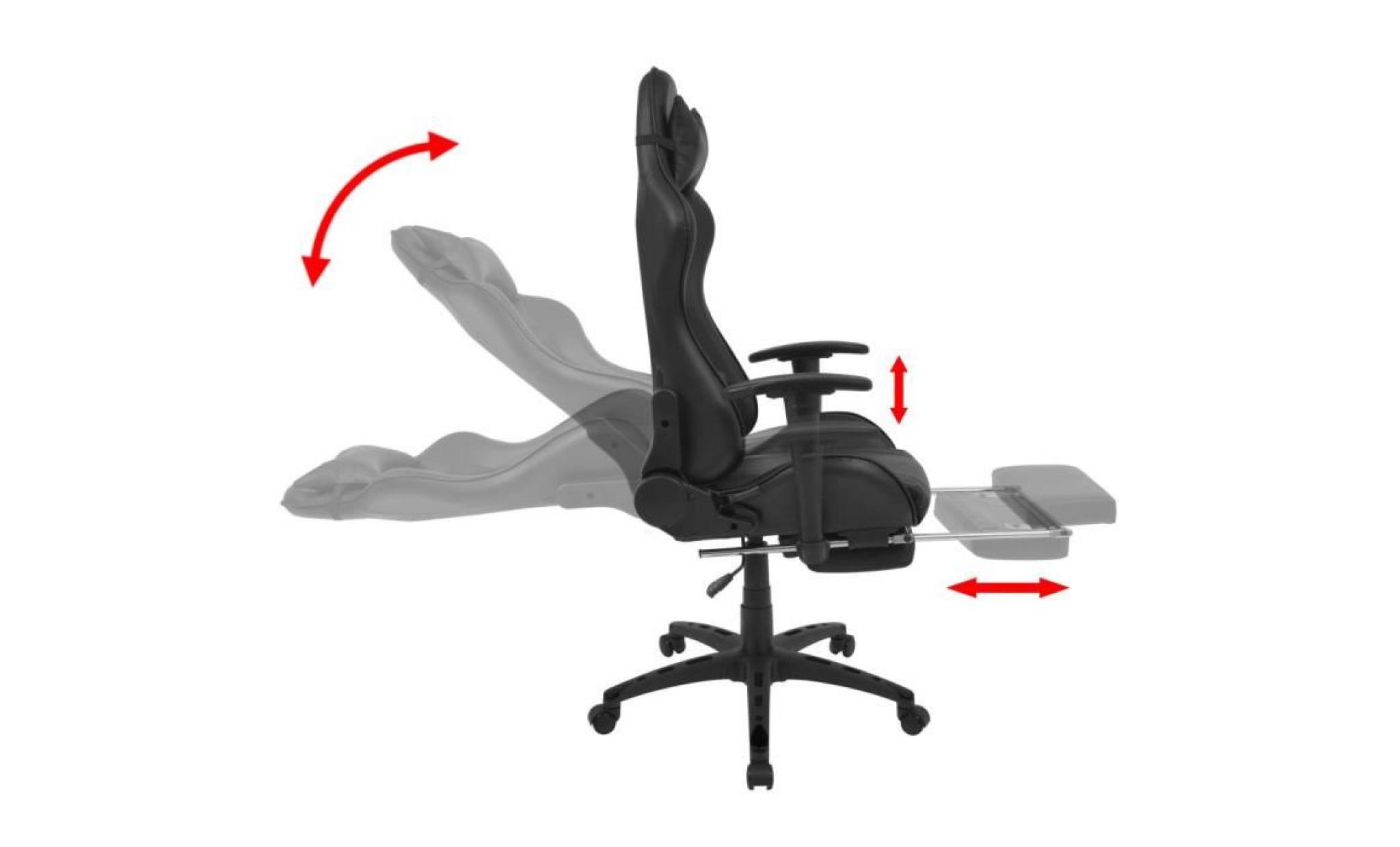 chaise de bureau inclinable avec repose pied fauteuil de bureau chaises scandinave contemporain noir pas cher