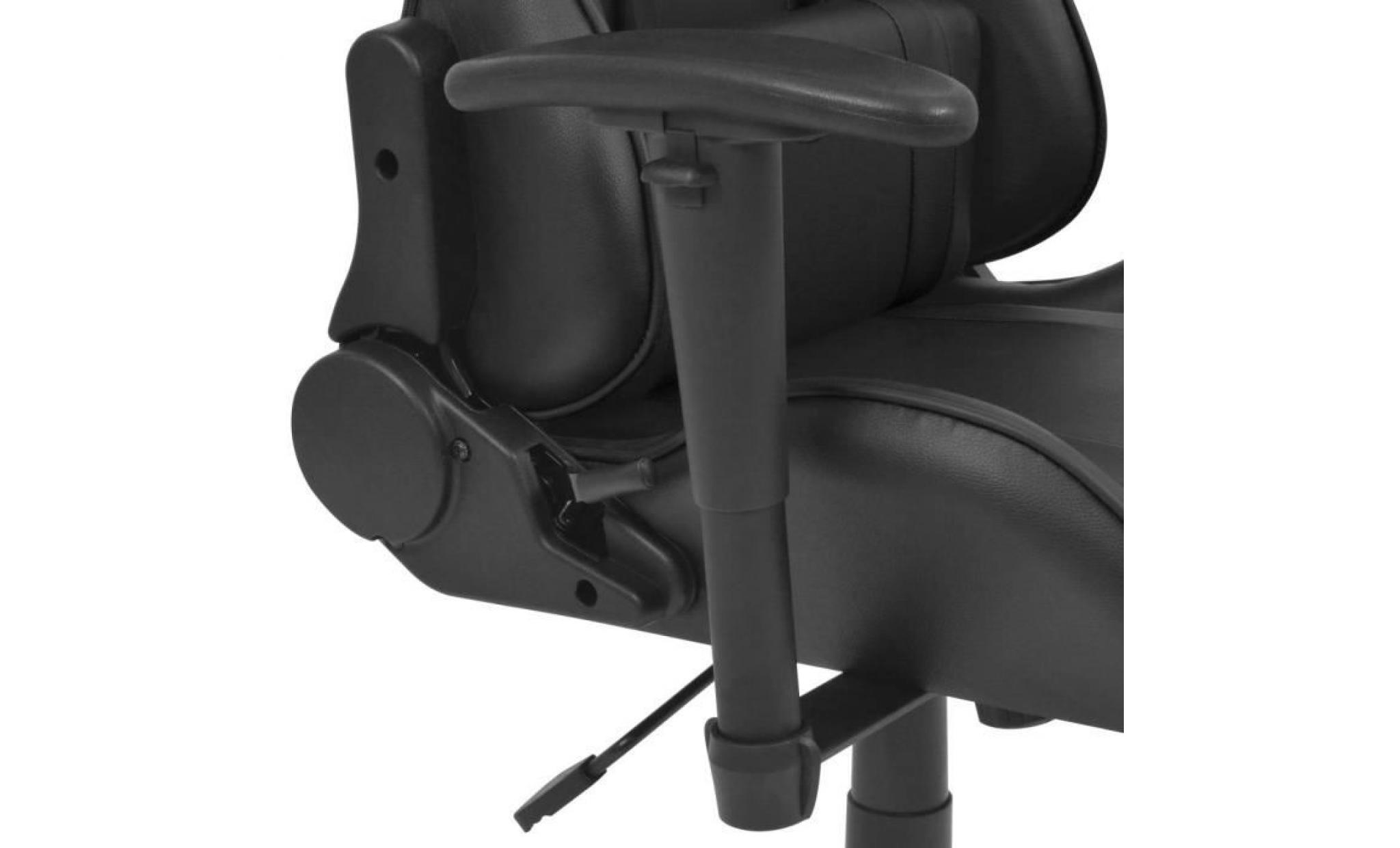 chaise de bureau inclinable avec repose pied noir pas cher