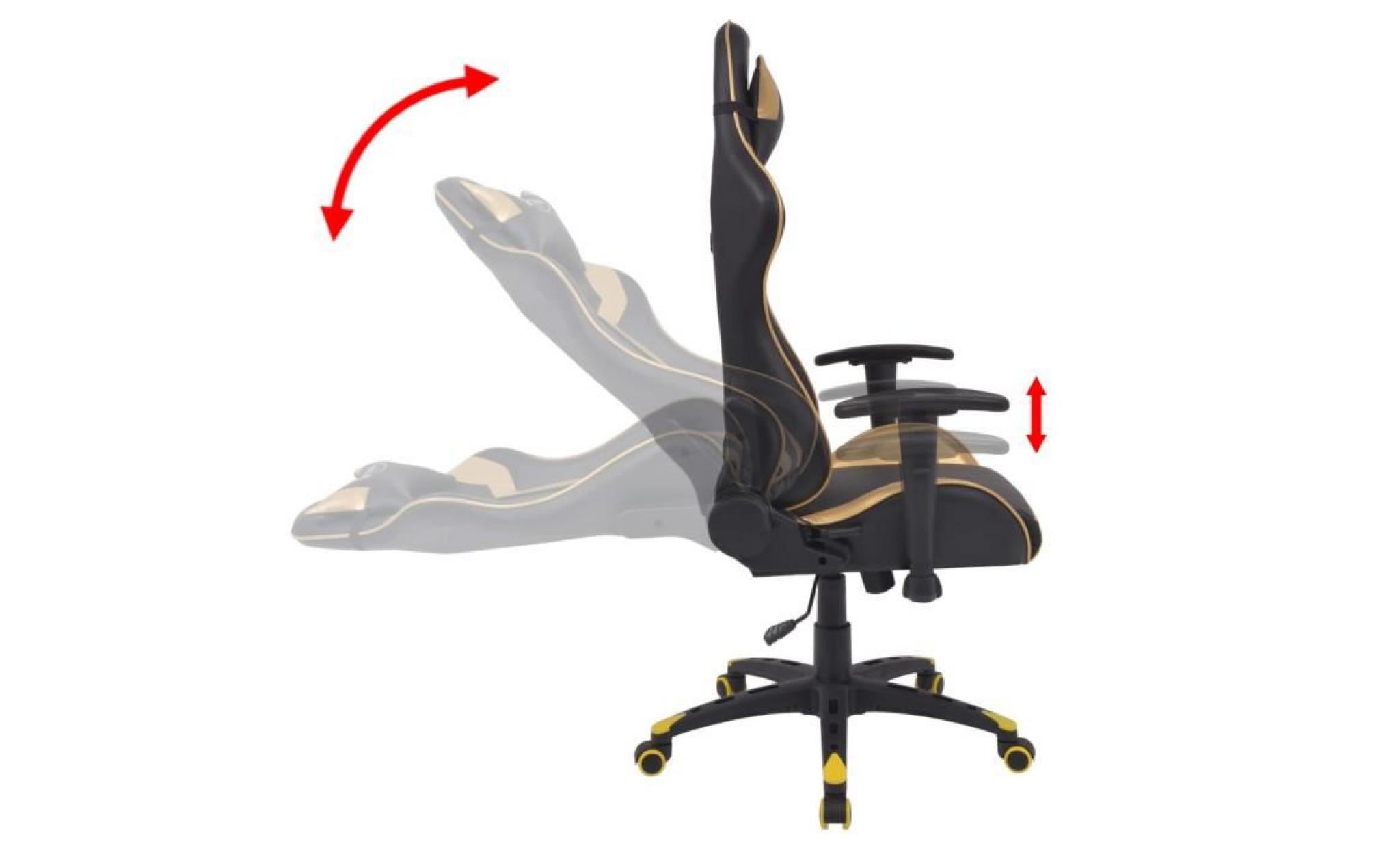 chaise de bureau inclinable cuir artificiel doré pas cher