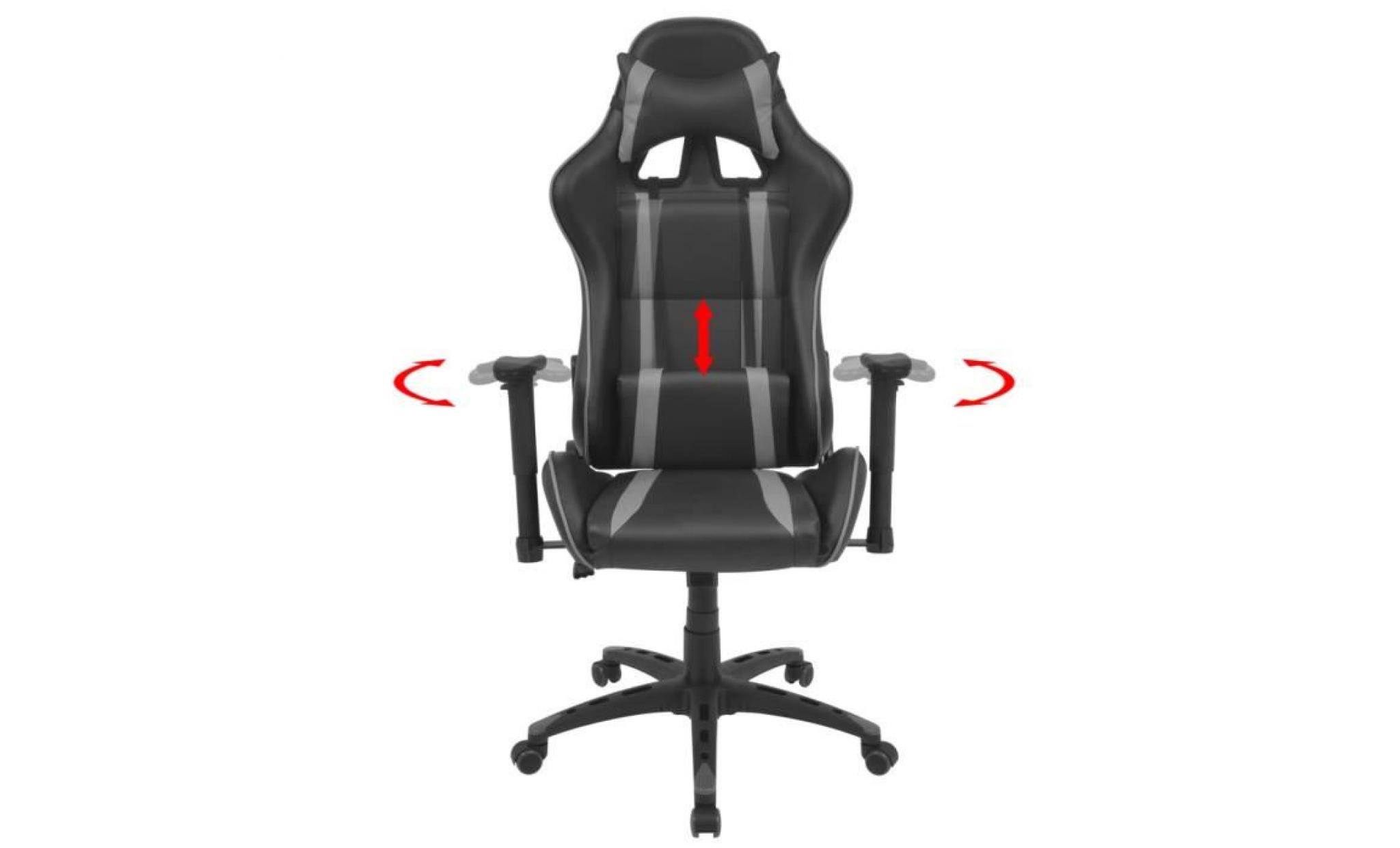 chaise de bureau inclinable cuir artificiel gris fauteuil de bureau chaises scandinave contemporain pas cher