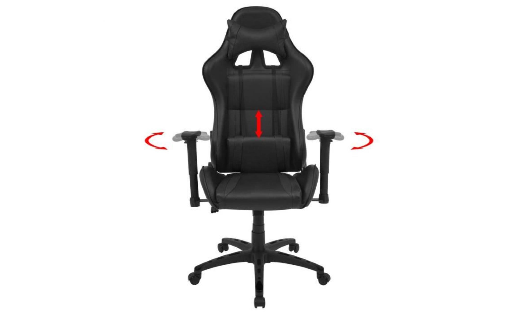 chaise de bureau inclinable cuir artificiel noir élégant pas cher