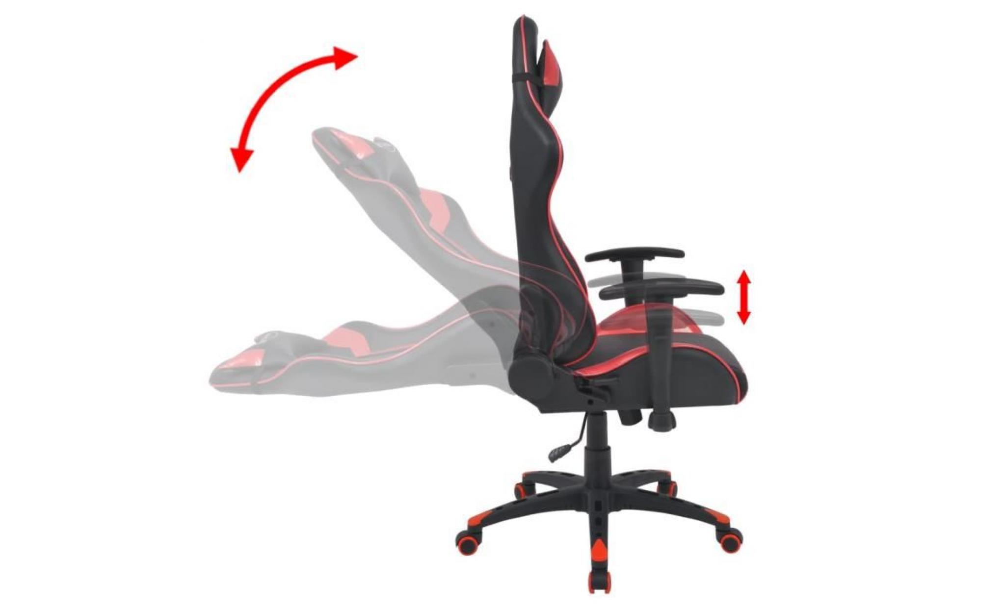chaise de bureau inclinable sièges de bureau cuir artificiel rouge pas cher