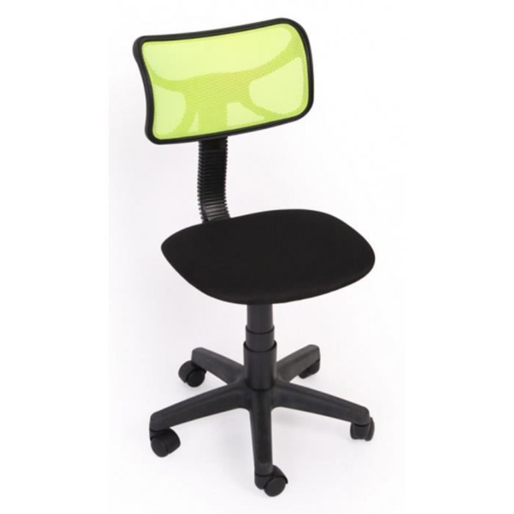 Chaise de bureau jeunesse Coloris vert, Dim : H74-84 x L 48 x P48 cm