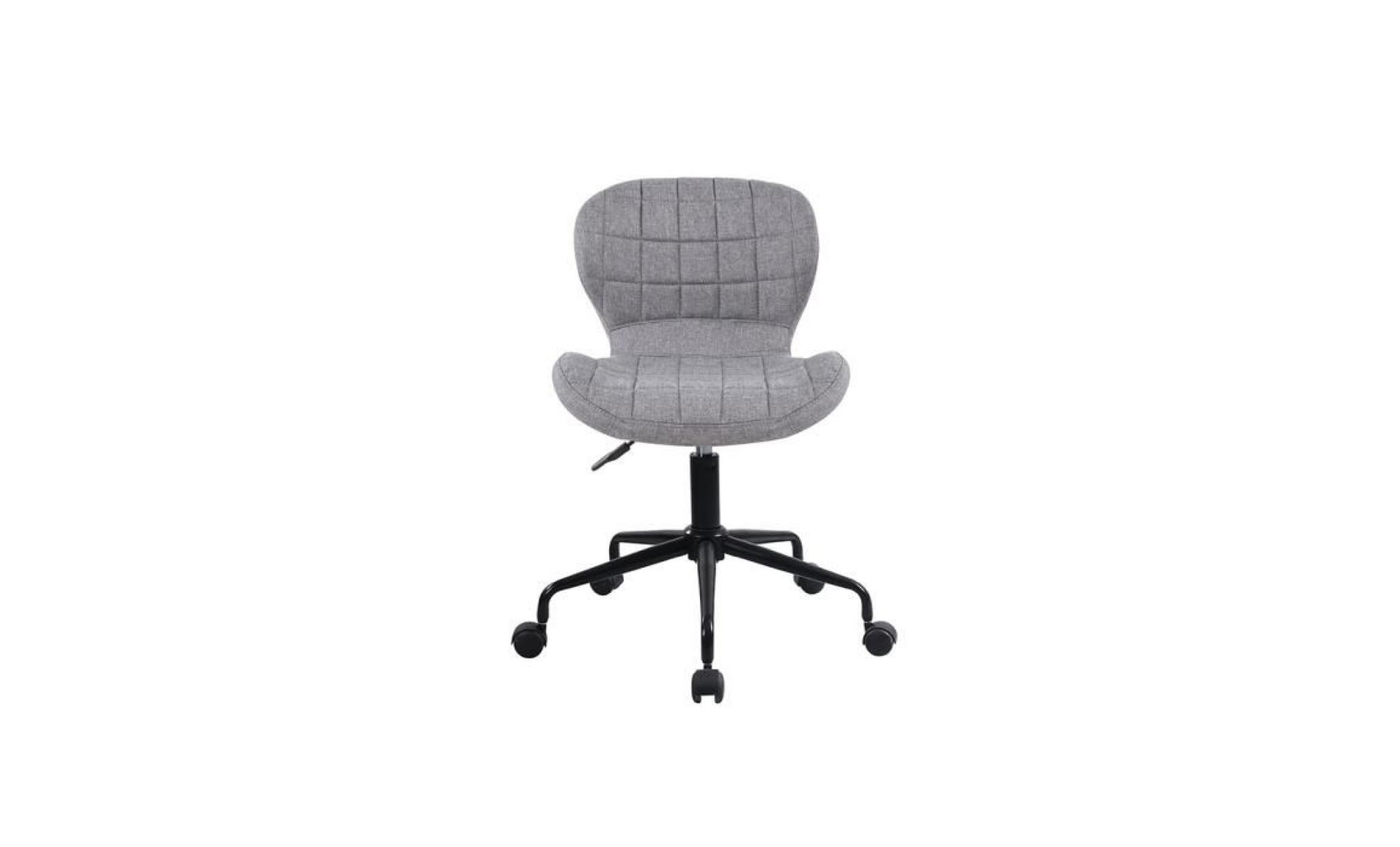 chaise de bureau lina en tissu gris. pas cher