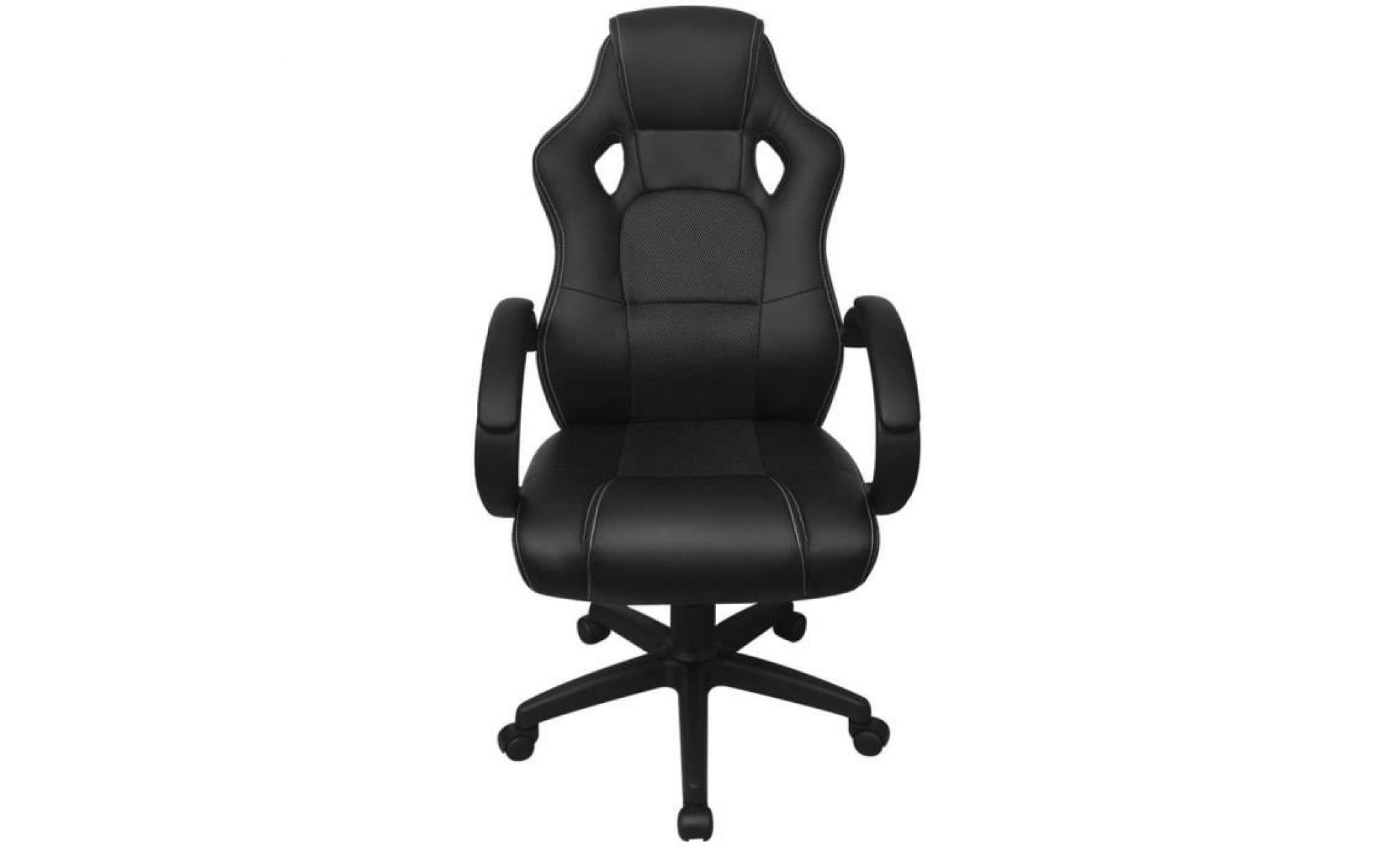 chaise de bureau meubles en cuir artificiel  61 x 70 x (106 114) cm (l x l x h)noir pas cher