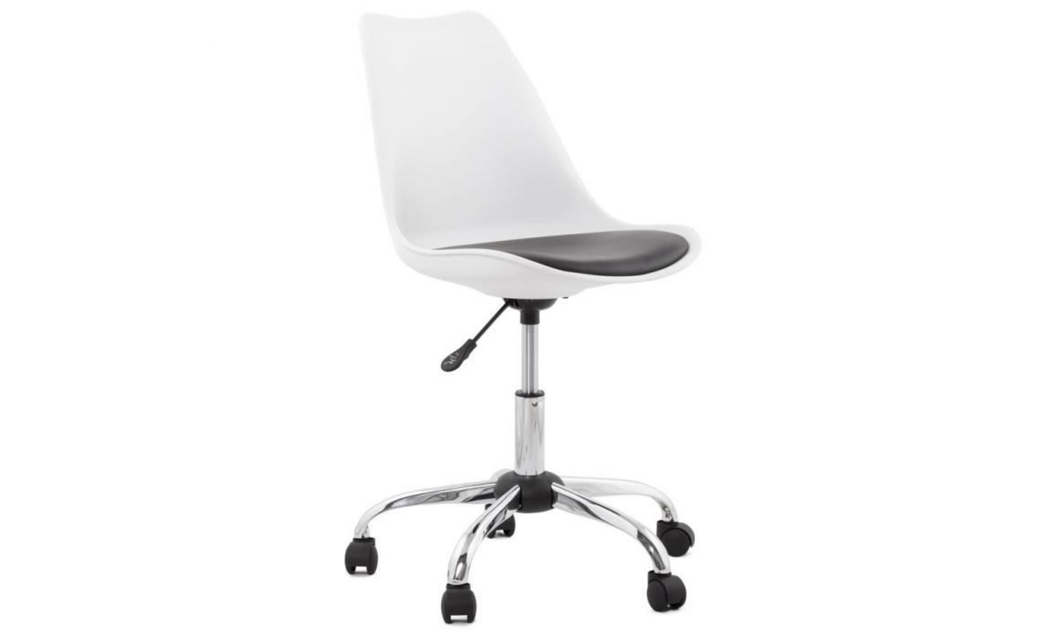 chaise de bureau moderne 'capri' blanche et noire