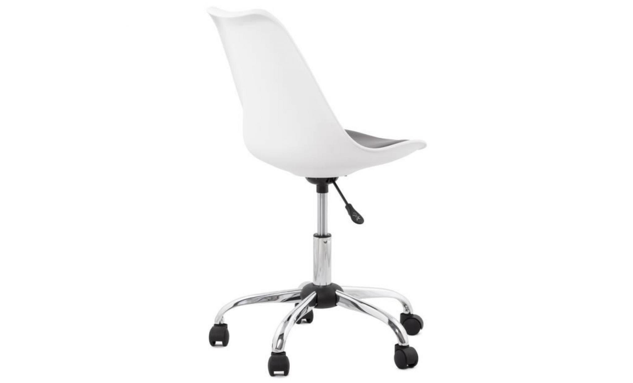 chaise de bureau moderne 'capri' blanche et noire pas cher