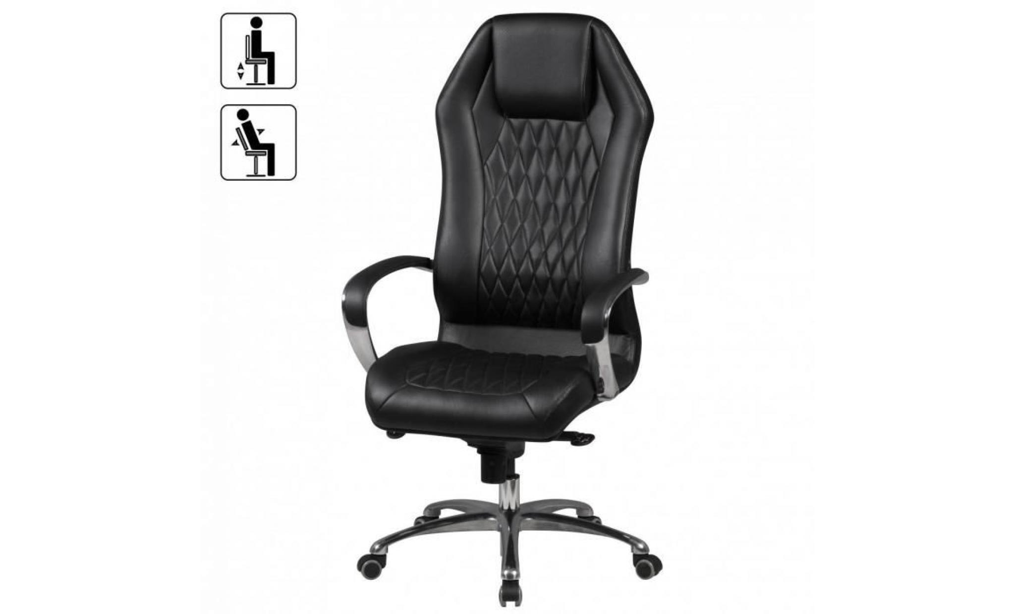 chaise de bureau monterey cuir chaise de bureau noir 120kg exécutif chaise arrière avec appui   tête x xl pas cher