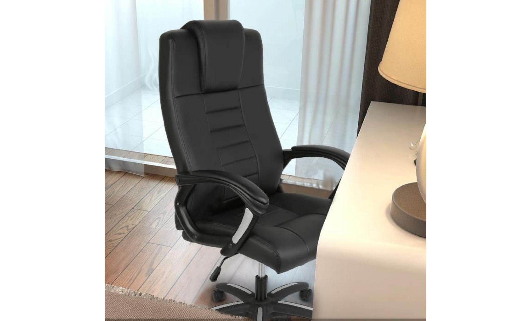 chaise de bureau noir fauteuil de bureau, siège tissu en cuir pu   style contemporain