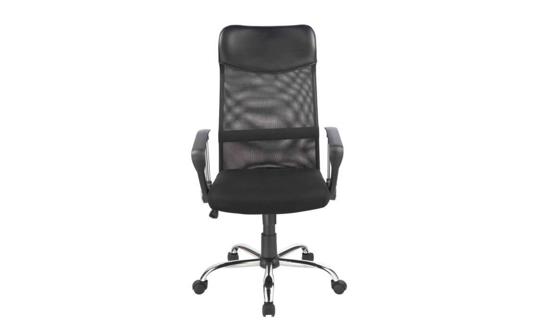 chaise de bureau noire    0341   duhome   fauteuil de chef ergonomique mesh fonction d'inclinaison chaise pivotante à roulettes pas cher