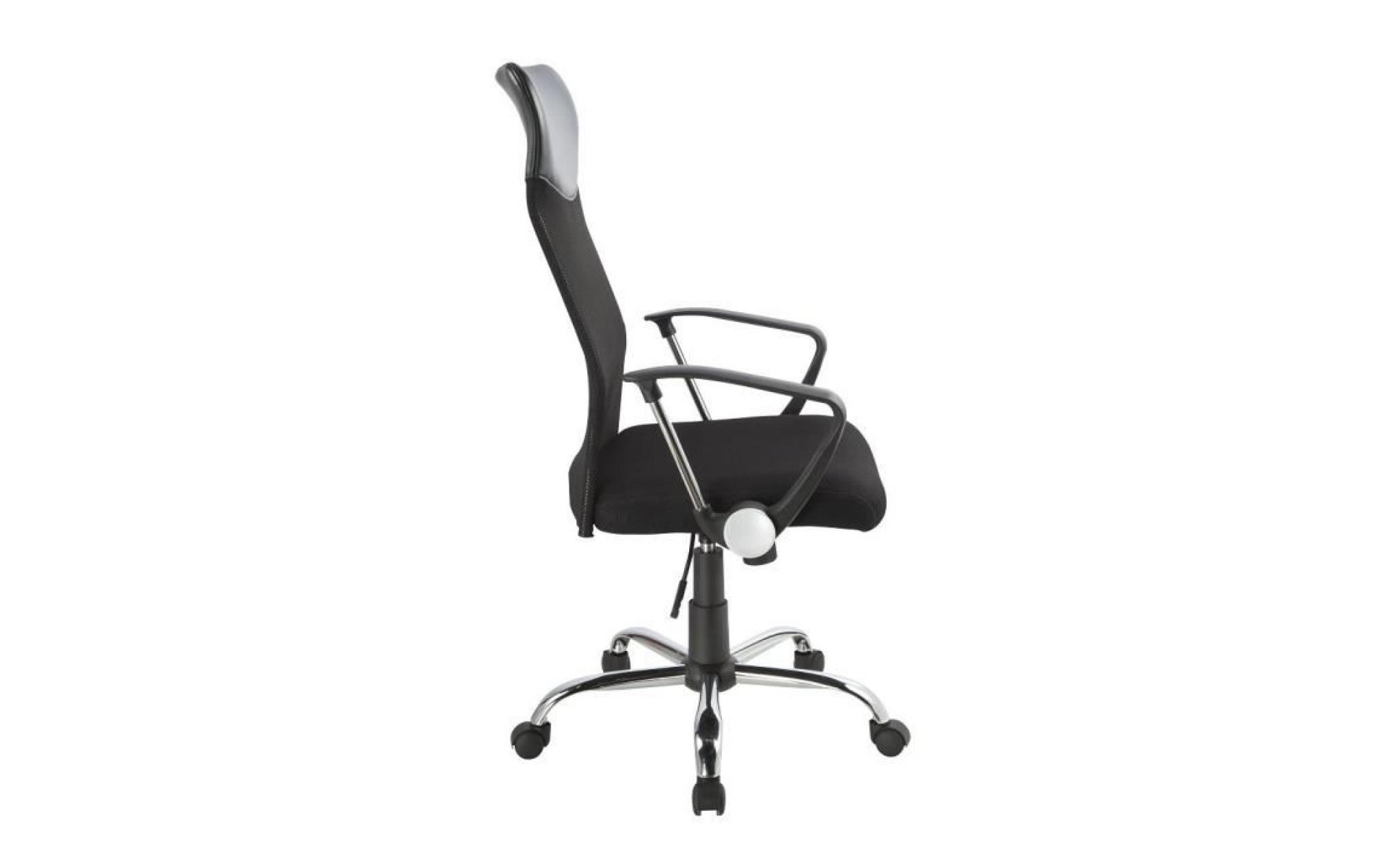 chaise de bureau noire    0341   duhome   fauteuil de chef ergonomique mesh fonction d'inclinaison chaise pivotante à roulettes pas cher