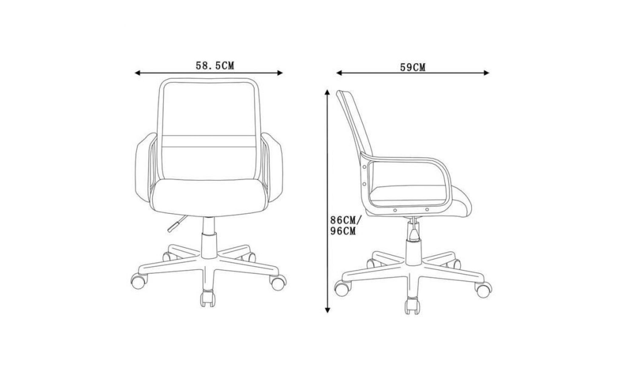 chaise de bureau noire/grise   myco00510 pas cher