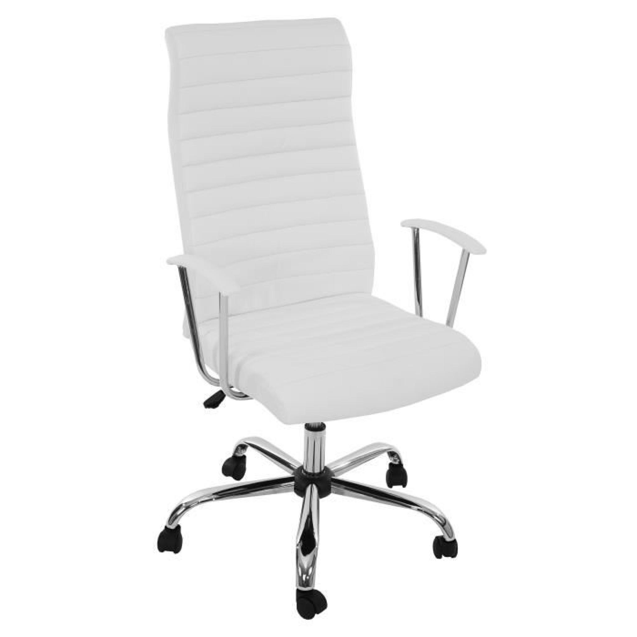  Chaise de bureau pivotant et inclinable , forme ergonomique ~ Blanc