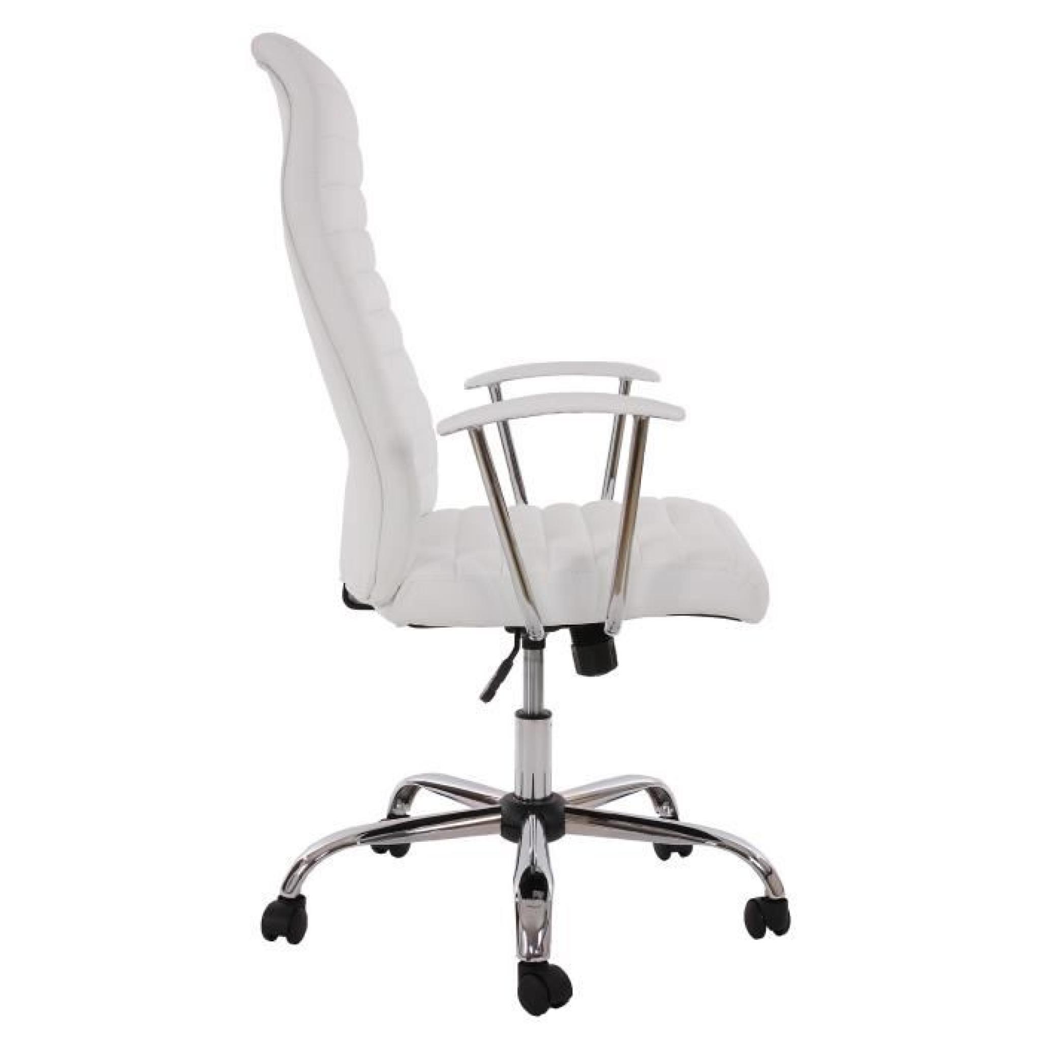  Chaise de bureau pivotant et inclinable , forme ergonomique ~ Blanc pas cher