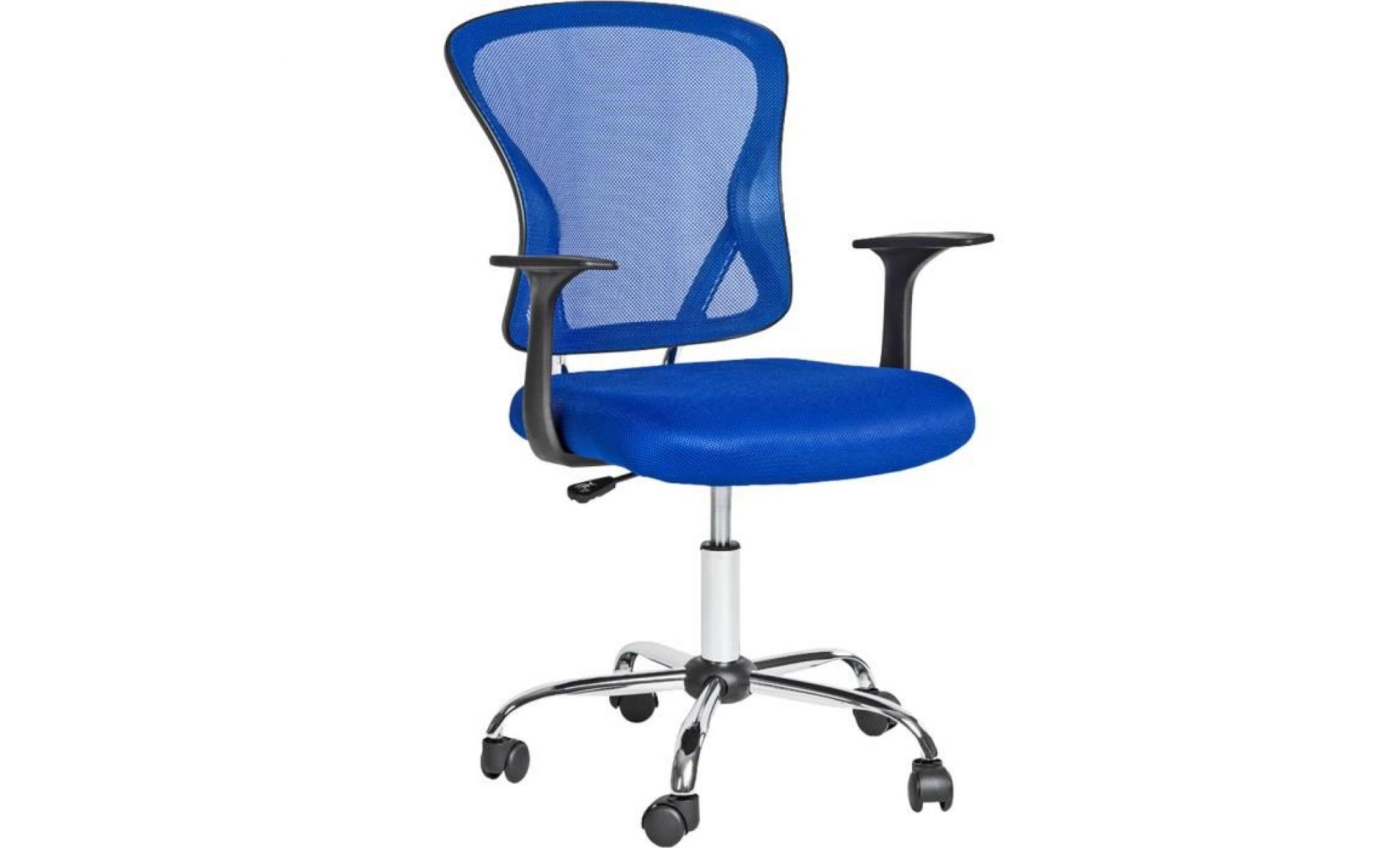 tectake chaise de bureau hauteur réglable pivotante bleu