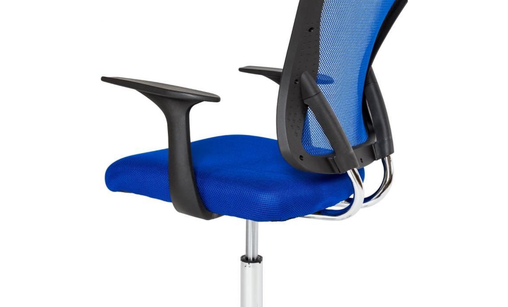 tectake chaise de bureau hauteur réglable pivotante bleu pas cher